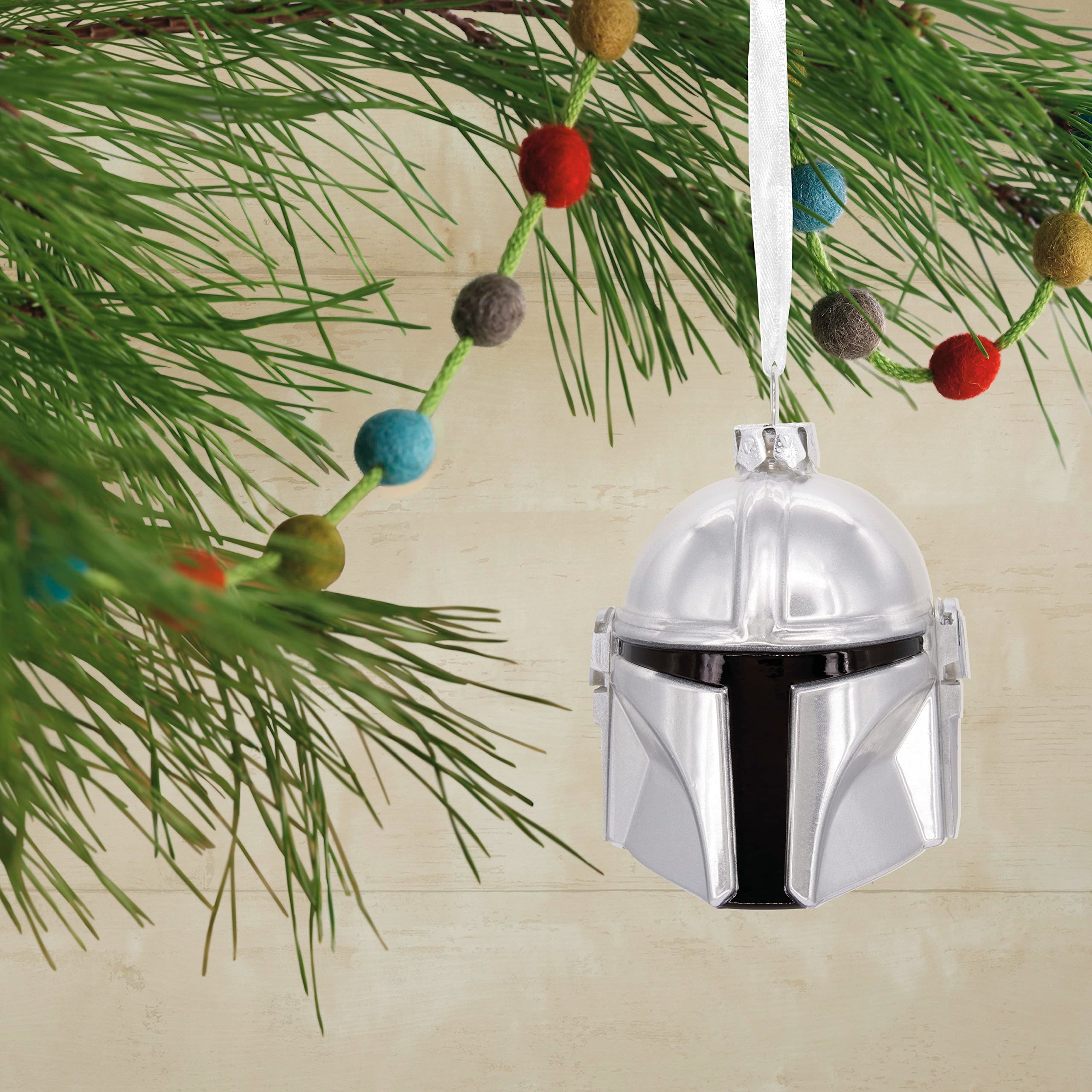 Hallmark Star Wars Mandalorian Helmet Christmas Ornament, Blown Glass, Model 0003HCM2362