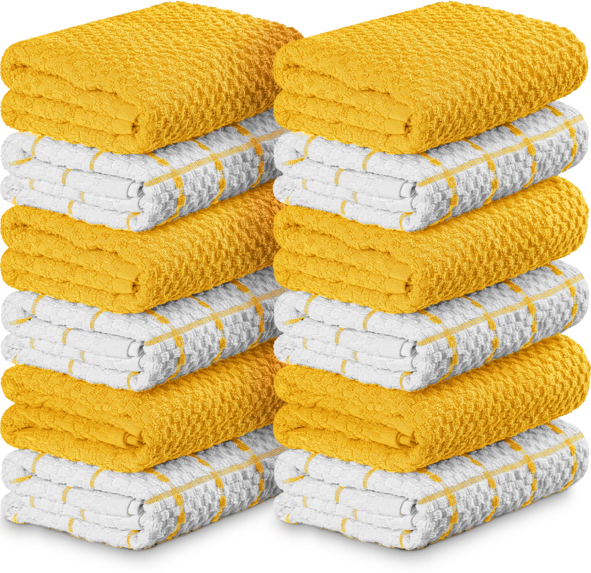 Utopia Towels Kitchen Towels [12 Pack}, 15 X 25 Inches, 100% Ring Spun Cotton Super Soft And Absorbent Linen Dish Towels, Tea To