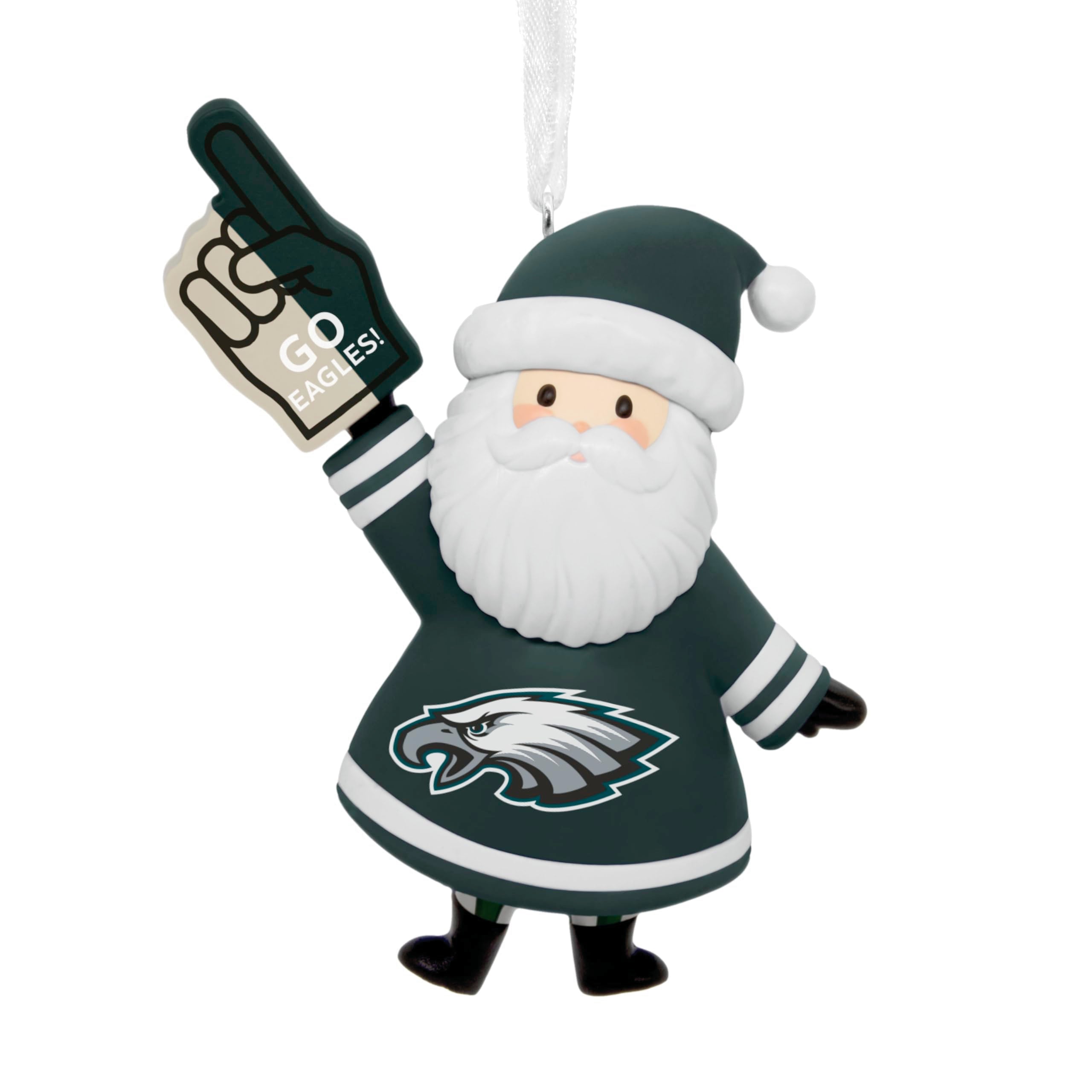 Hallmark NFL Philadelphia Eagles Santa Fan Christmas Ornament, Gifts for Sports Fans