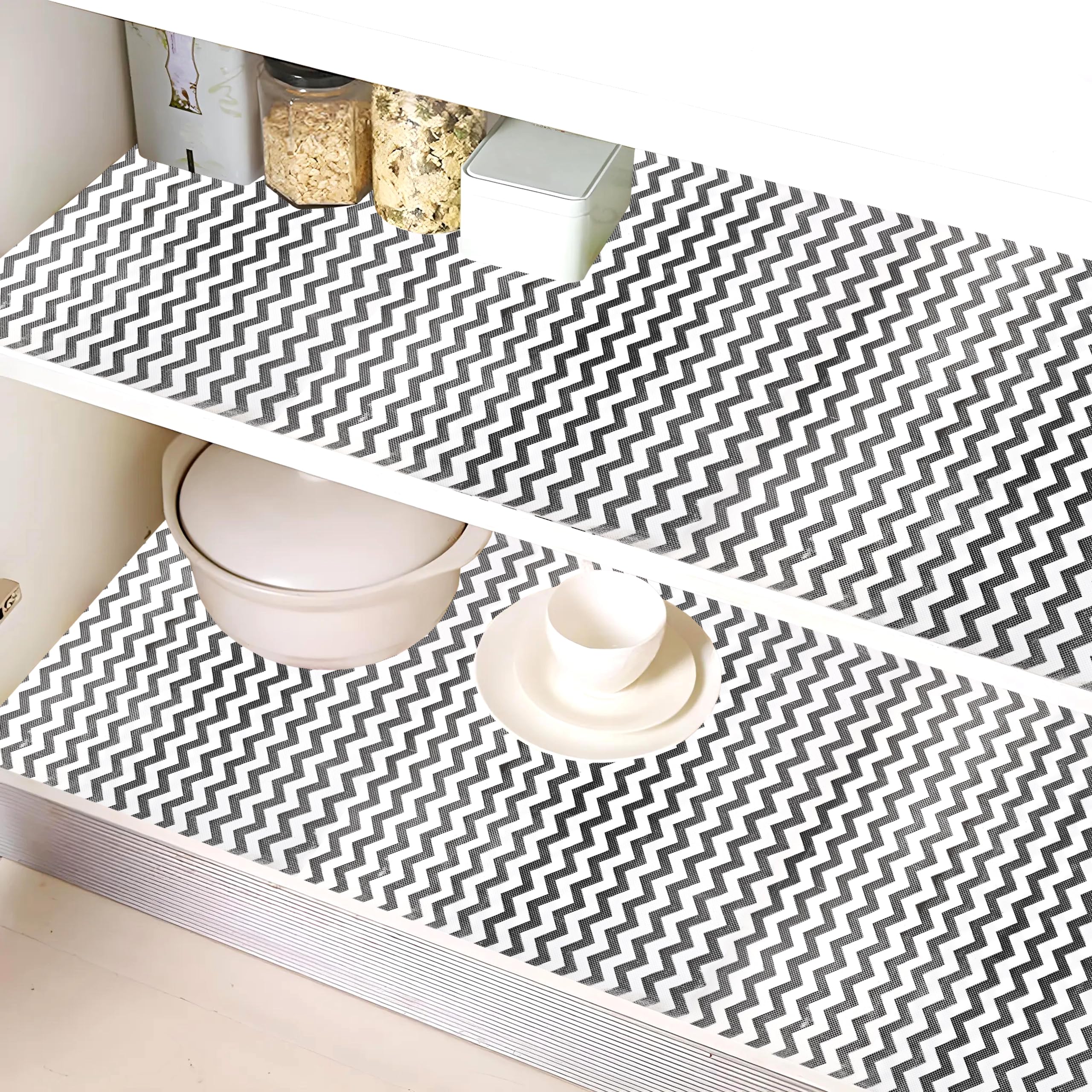 Kuber Industries 5 Meter  Kitchen Shelf Liner | AntiSlip Sheet For Wardrobe | Kitchen Slab Drawers Roll | Waterproof Cabinet S
