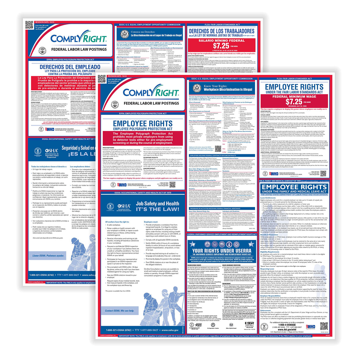 Complyright Federal Labor Law Poster Poster Set  Bilingual  24'' X 26.75''  Federal Posting
