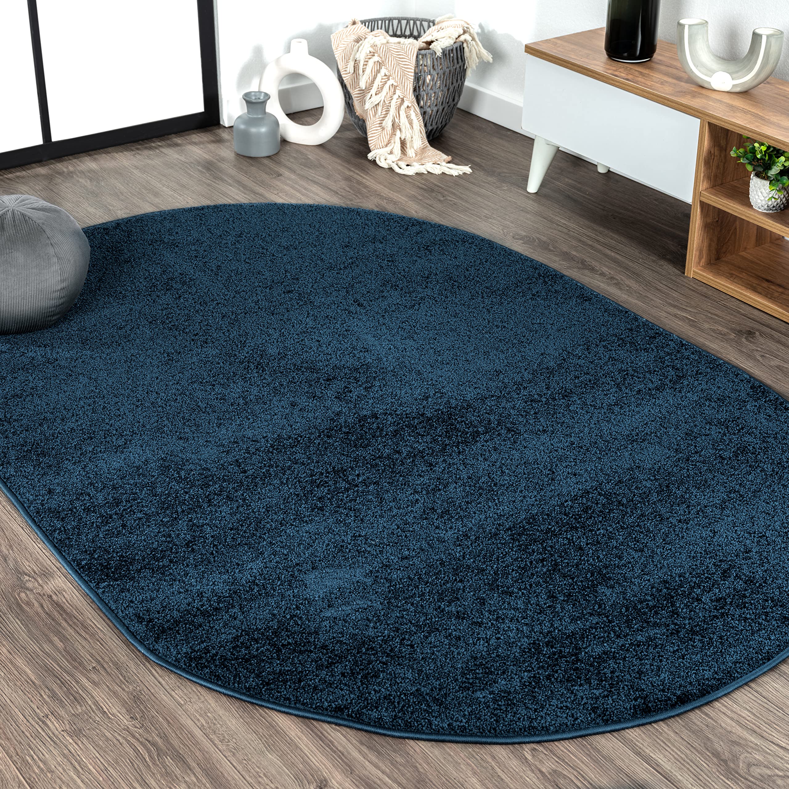 JONATHAN Y SEU100C-5OV Haze Solid Low-Pile Indoor Area Rug, Coastal, Bohemian, Minimalist, Classic, Casual for Bedroom,Kitchen,L