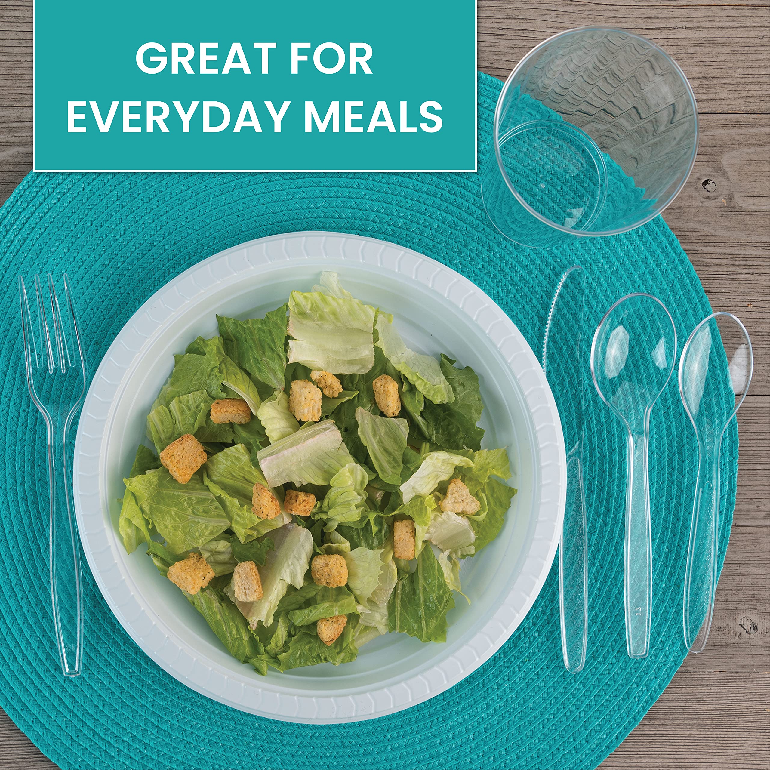 Plasticpro 6 ' ' Inch Round Plastic Plates Microwaveable, Disposable, White, Dinnerware 400 Count