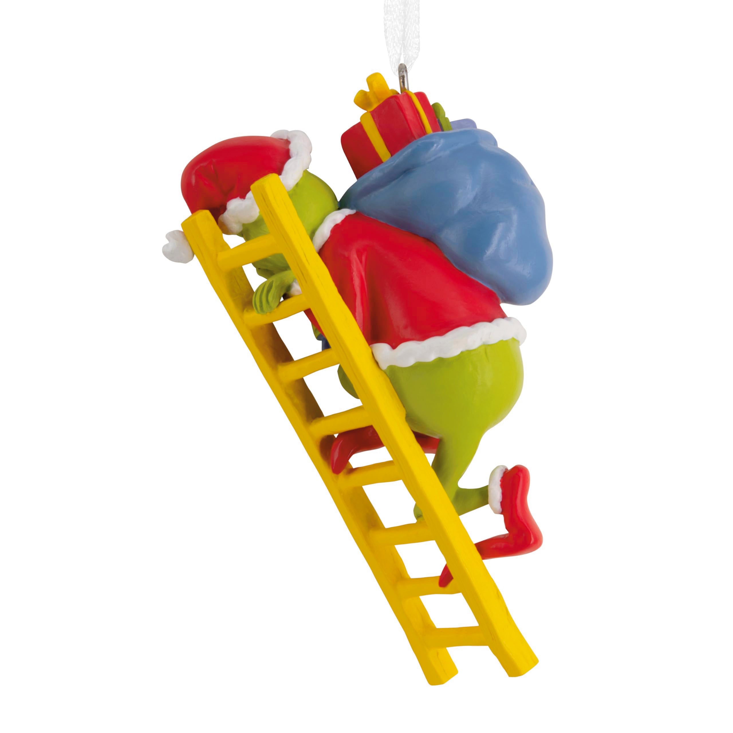 Hallmark Dr. Seuss's How The Grinch Stole Christmas! Grinch on Ladder Christmas Ornament, Christmas Movie Gifts