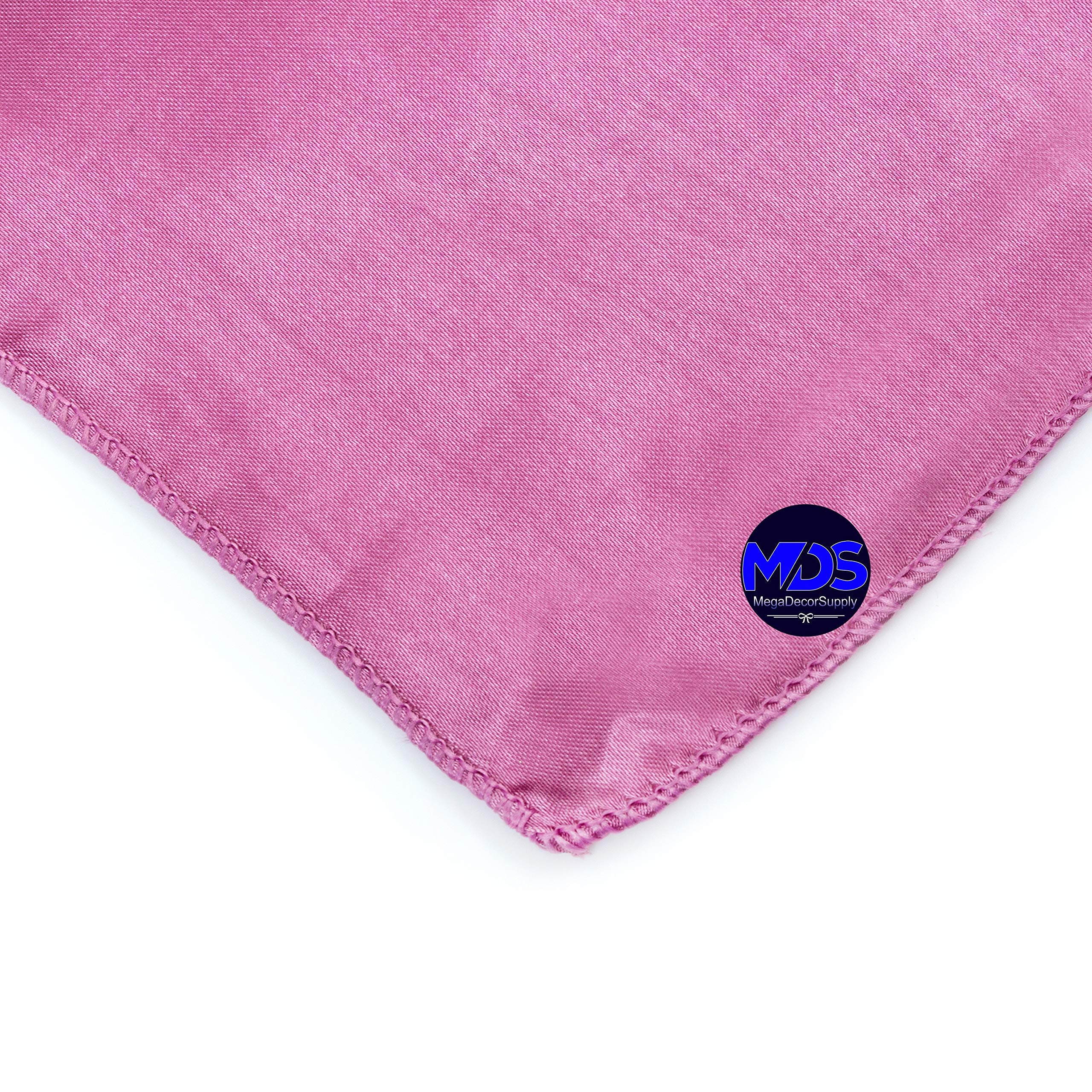 Mds Pack Of 25 Wedding Satin 12''X 12'' Square Dinner Napkin Or Handkerchief For Wedding Banquet Decoration - Dusty Pink