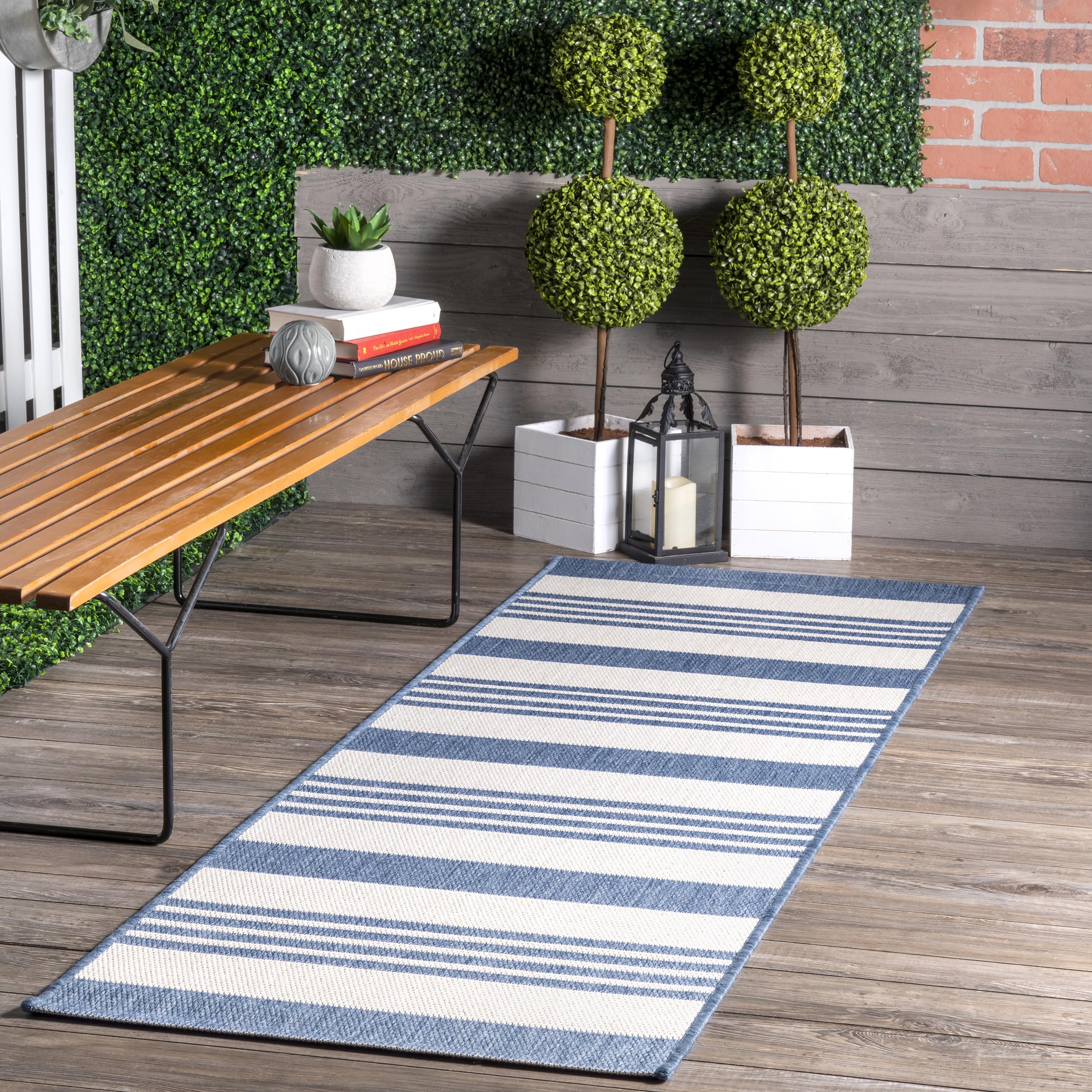 nuLOOM 2 x 10 Outdoor Performance Area Rug, OEKO-TEX Certified, Weather Resistant, High Traffic, Patio, Balcony, Outside, Robi