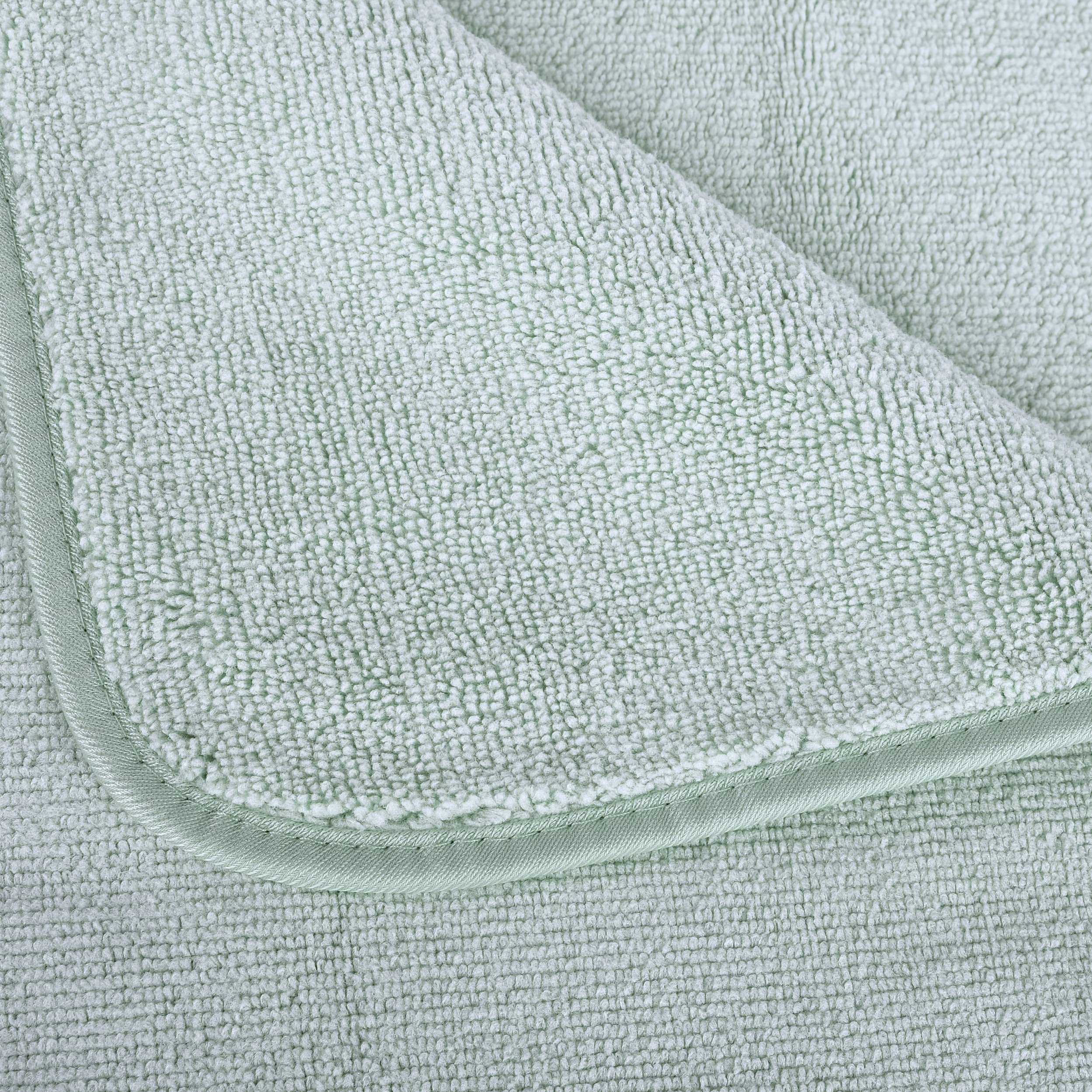 Polyte Oversize, 60 X 30 In., Quick Dry Lint Free Microfiber Bath Towel Set, 6 Piece (Green)