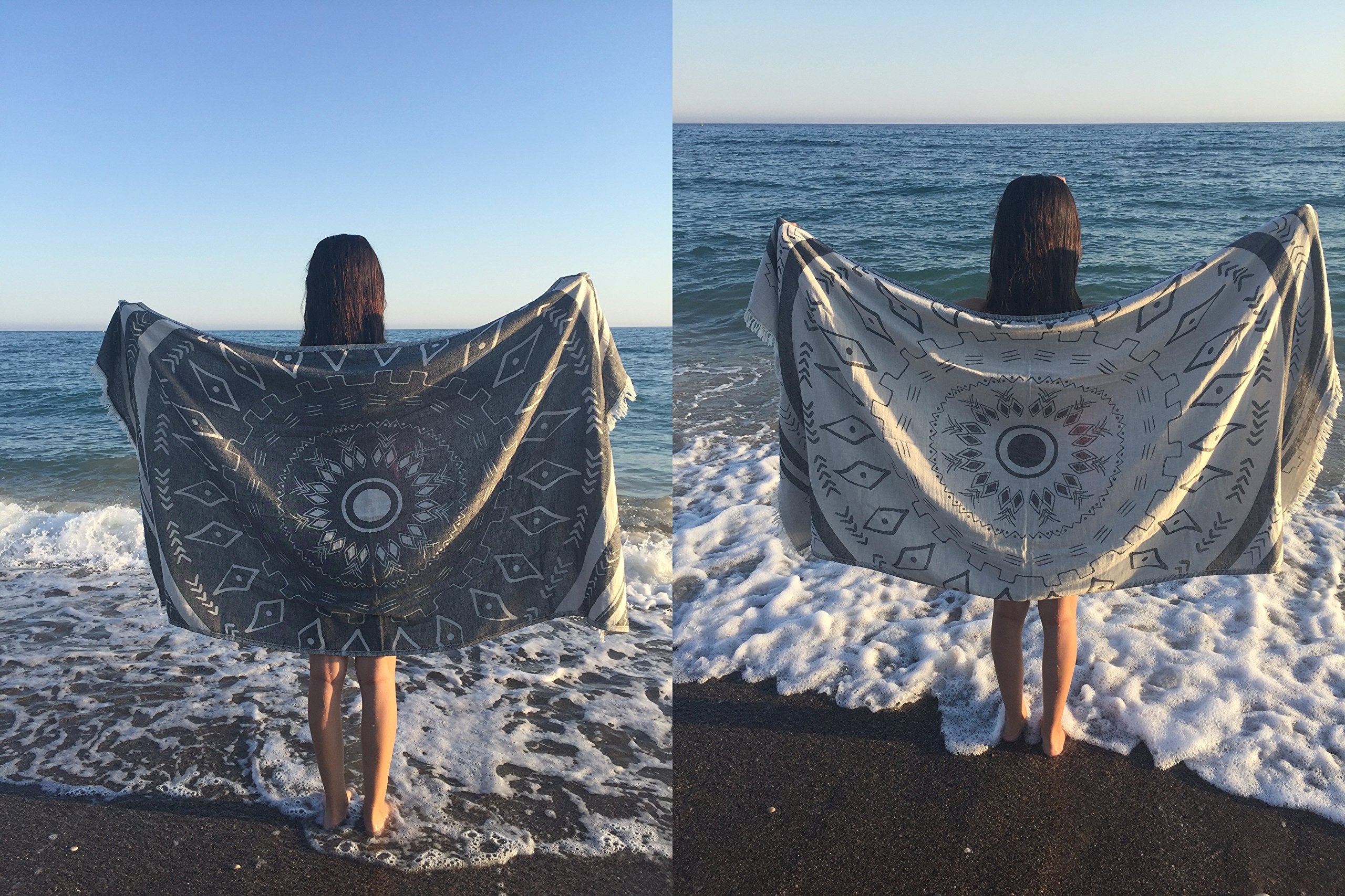 Bersuse 100% Cotton Kona Turkish Towel Beach Towel Bath Towel Dual Layer Peshtemal Beach Blanket Beach Essentials - 37X70 Inches