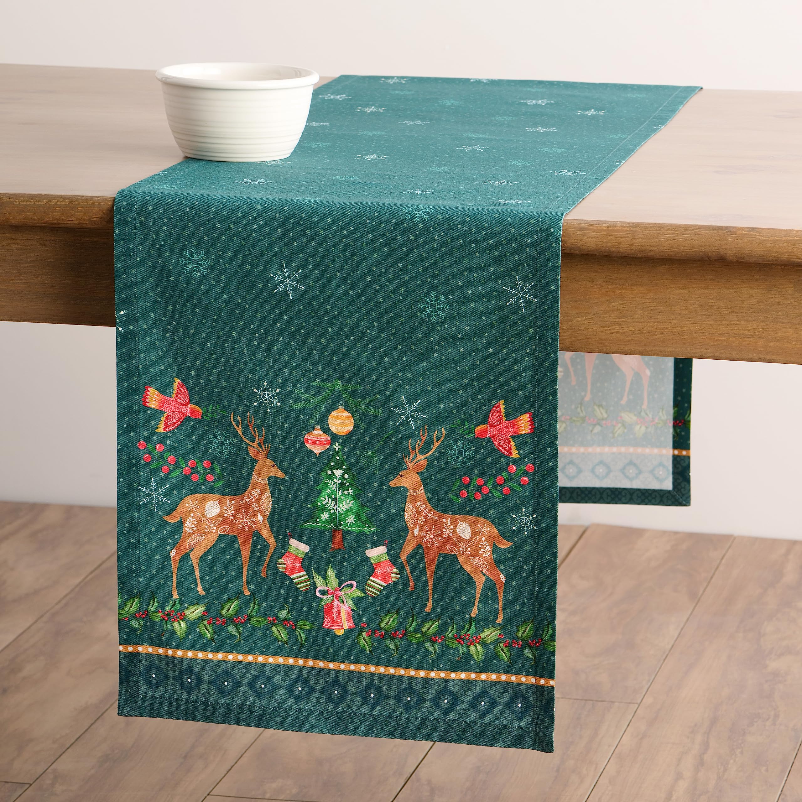 Maison d Hermine Table Runner 100% Cotton Single Layer Table Runners 108 inches Long Decorative for Home Kitchen Dining Party B