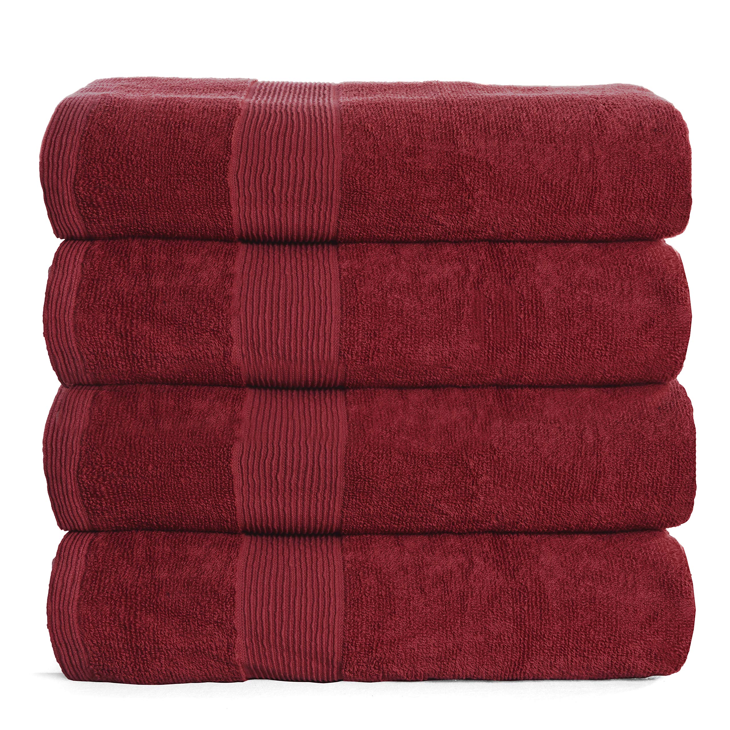 Elvana Home 4 Pack Bath Towel Set 27X54, 100% Ring Spun Cotton, Ultra Soft Highly Absorbent Machine Washable Hotel Spa Quality B