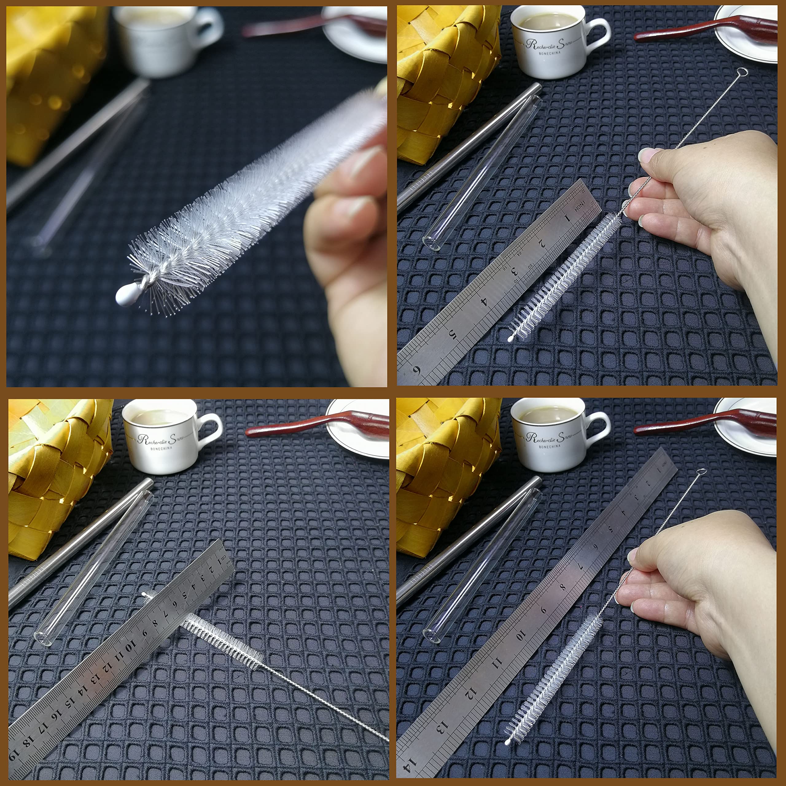 Straw Cleaner Brush Extra Long 12 Inch, Extra Wide 12Mm Diam Straw Brushes For Cleaning Straws, Straw Cleaning Brush For Tubes,