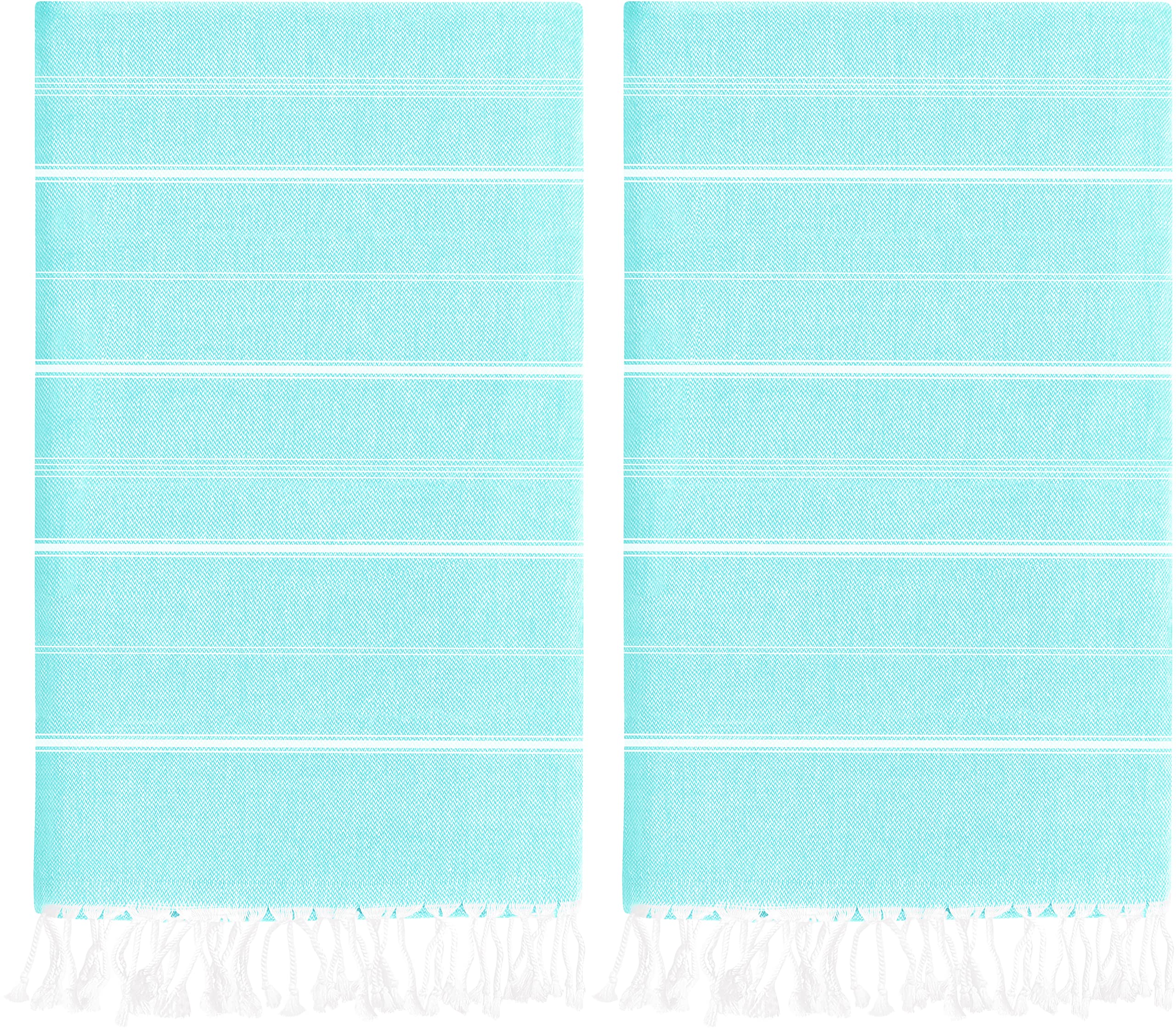 Utopia Towels Pack Of 2 Turkish Beach Towel (40X72 Inches), Oversized 100% Cotton Sand Free Lightweight Absorbent Quick-Dry Beac