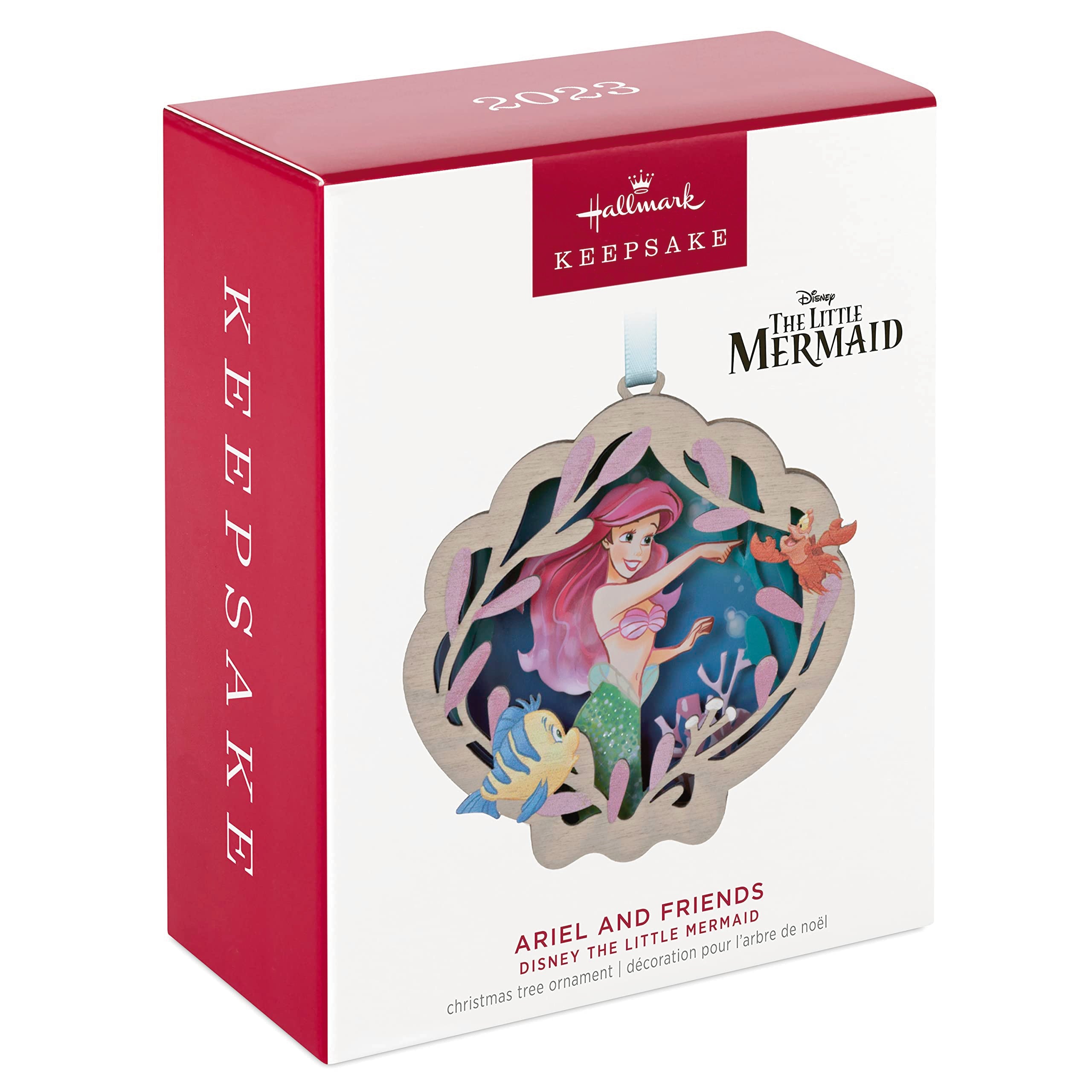 Hallmark Keepsake Disney Princess Christmas Ornament 2023, The Little Mermaid Ariel and Friends, Papercraft