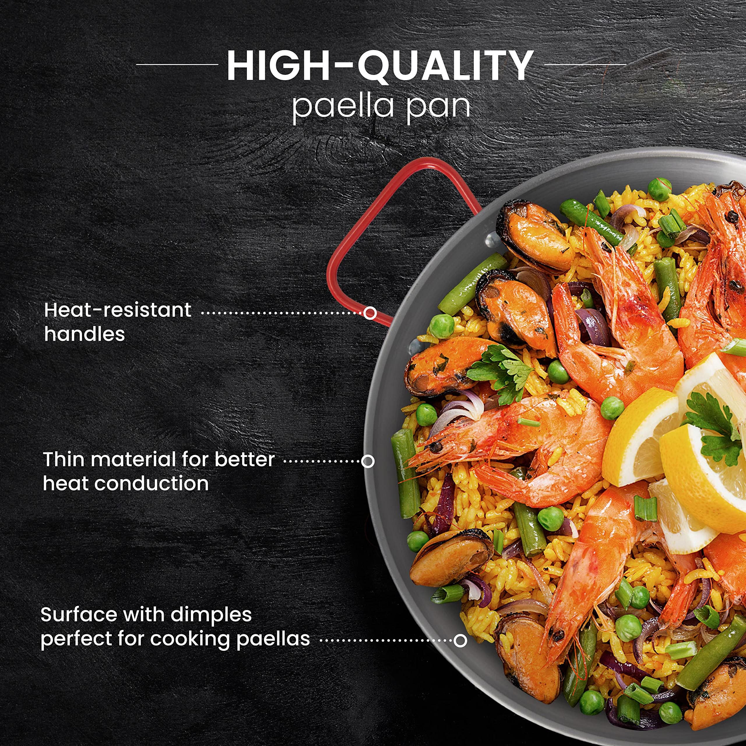 Machika Skillet Pan | Carbon Steel Paella Pan | Carbon Steel Pans For Cooking | Thin Carbon Steel Pan For Paella | Perfect For O