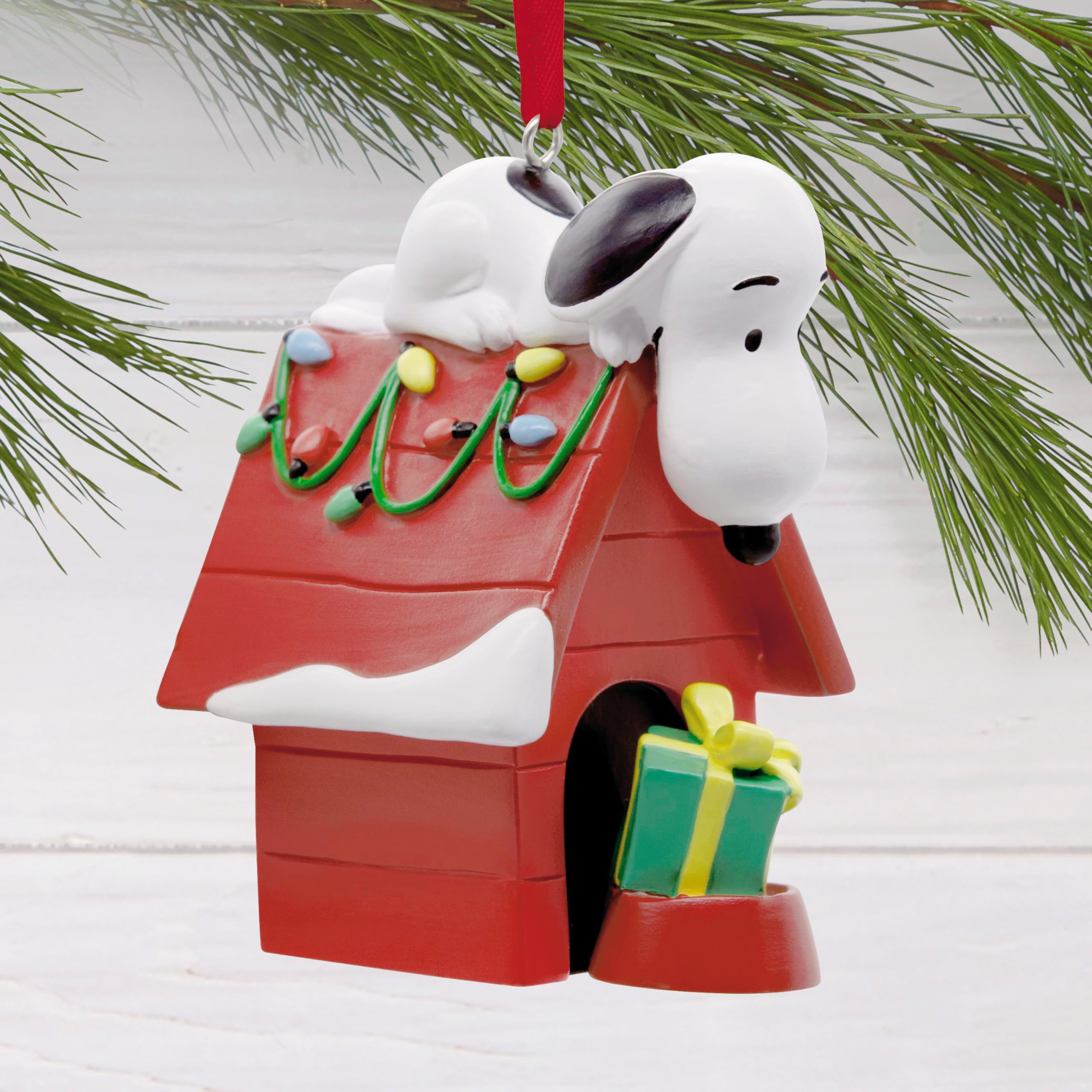 Hallmark Peanuts Snoopy Christmas Ornament - Holiday Doghouse, Plastic, Model 3HCM4262