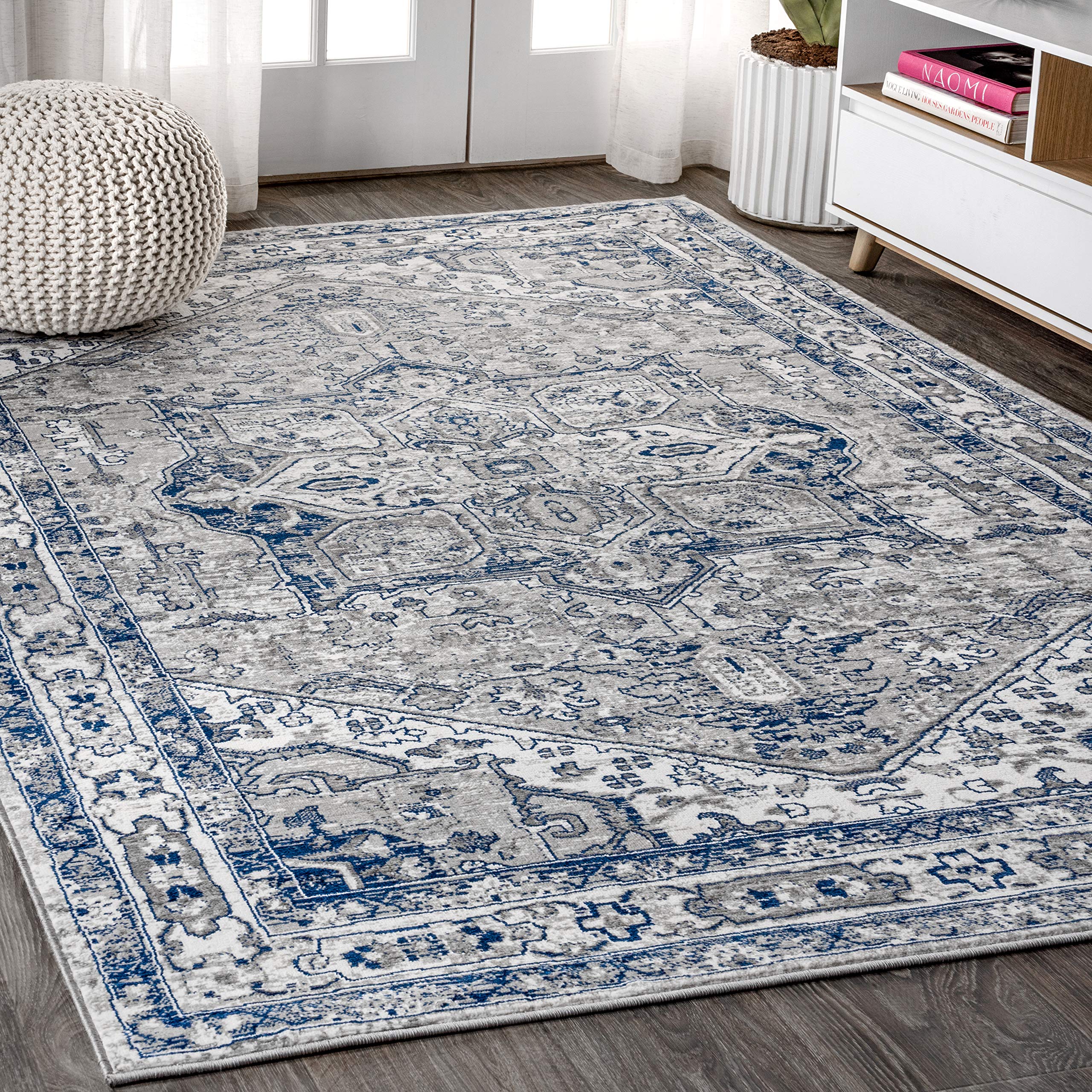 JONATHAN Y MDP106B-5 Modern Vintage Medallion Traditional Indoor Area -Rug Country Easy -Cleaning Bedroom Kitchen Living Room No