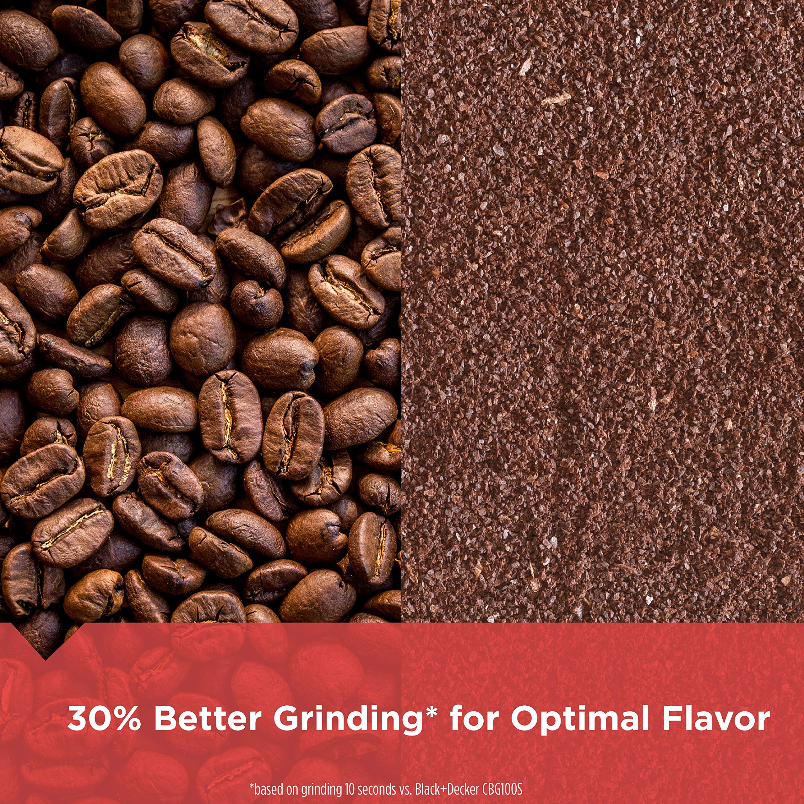 Black+Decker One Touch Coffee Grinder, 2/3 Cup Coffee Bean Capacity, Spice Grinder, One Touch Push-Button Control -150 Watts -St