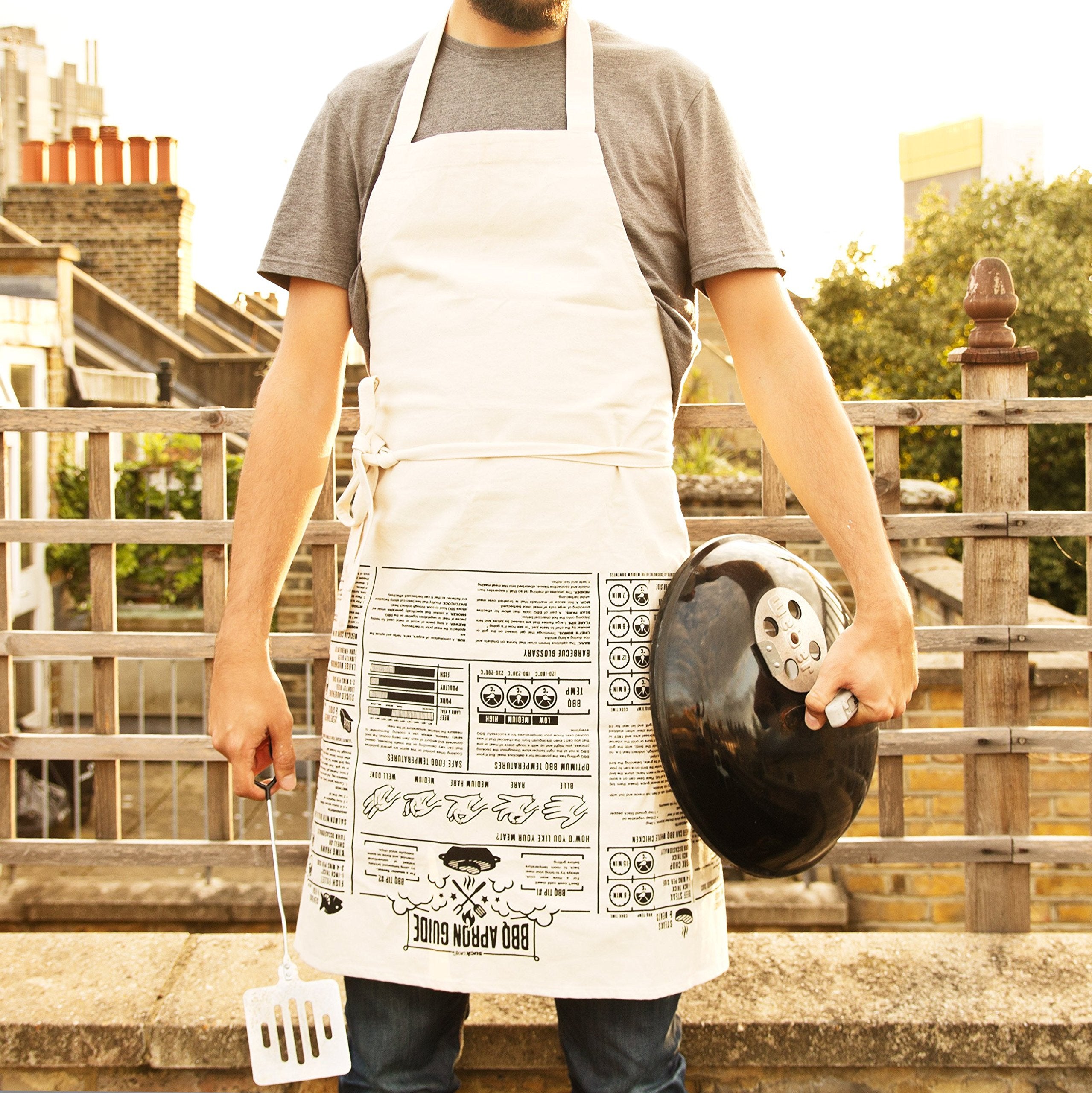 Suck Uk Bbq Apron Cooking Guide-Full Length And 100% Unbleached Cotton Canvas