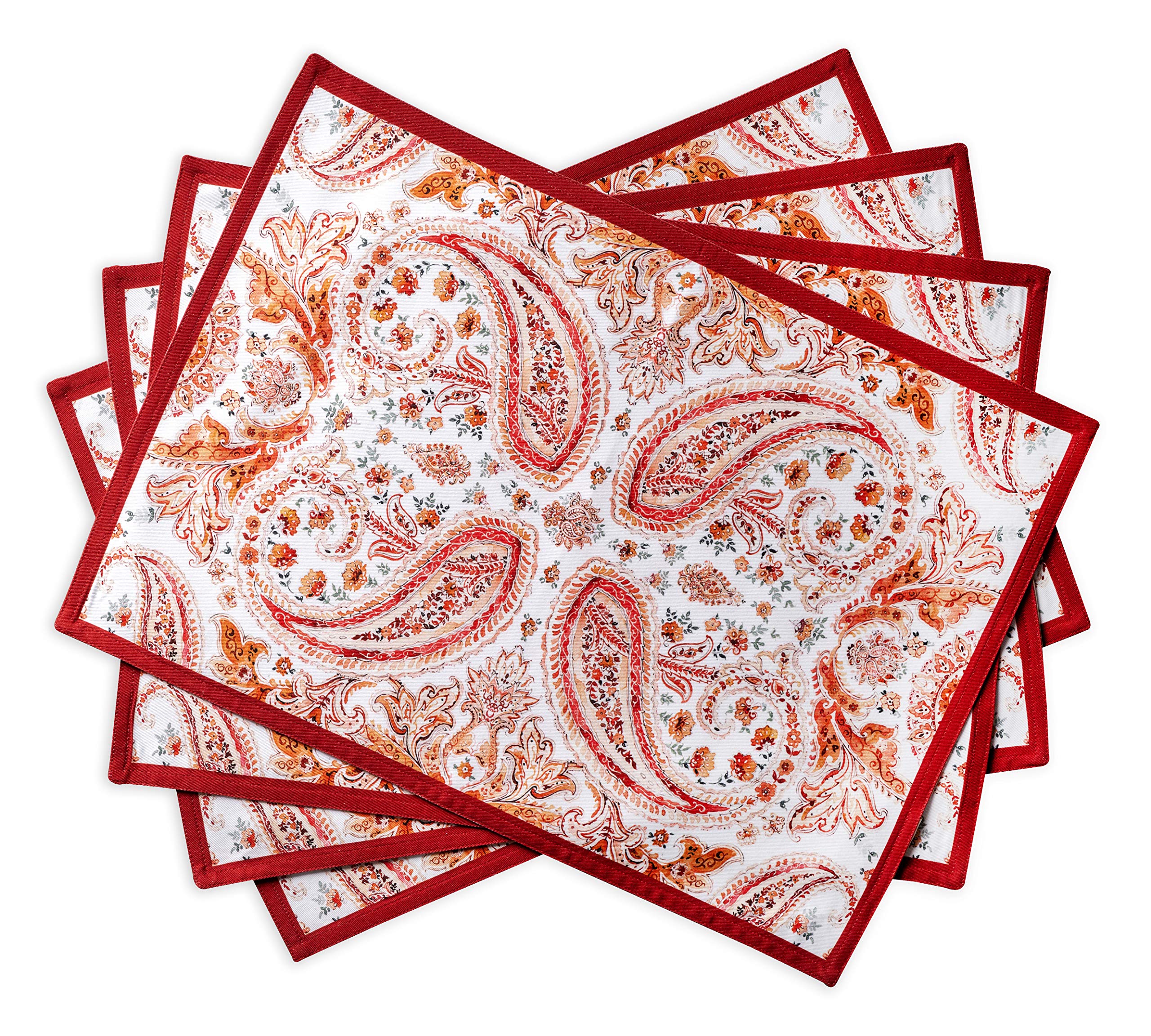Maison D' Hermine Placemats 100% Cotton Decorative Cloth Place Mat Washable Dinner Placemat, Holiday, Dinner, Wedding & Dining,