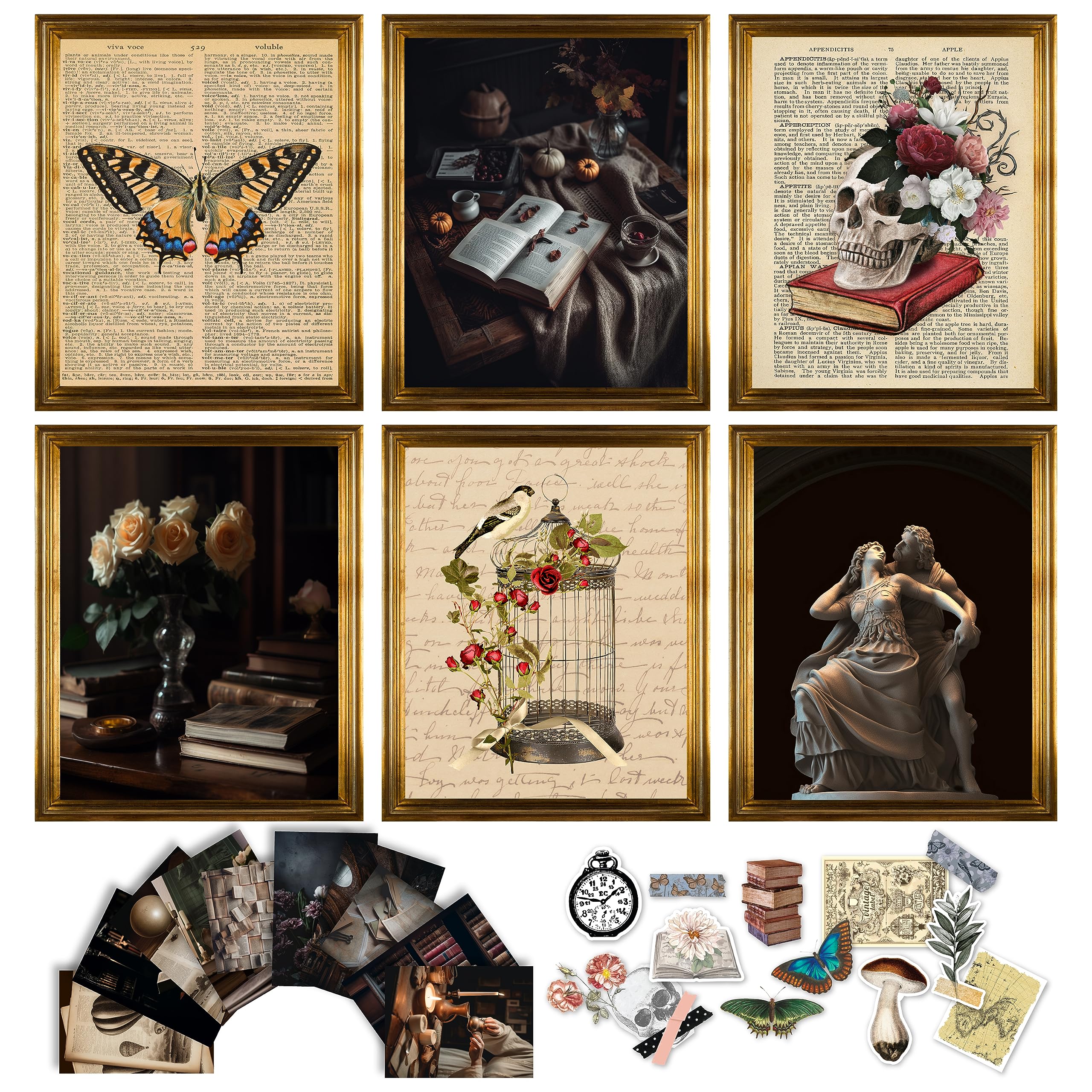 97 Decor Dark Academia Room Decor - Light Academia Room Decor, Dark Academia Decor, Brown Dark Aesthetic Room Decor, Academia Ae