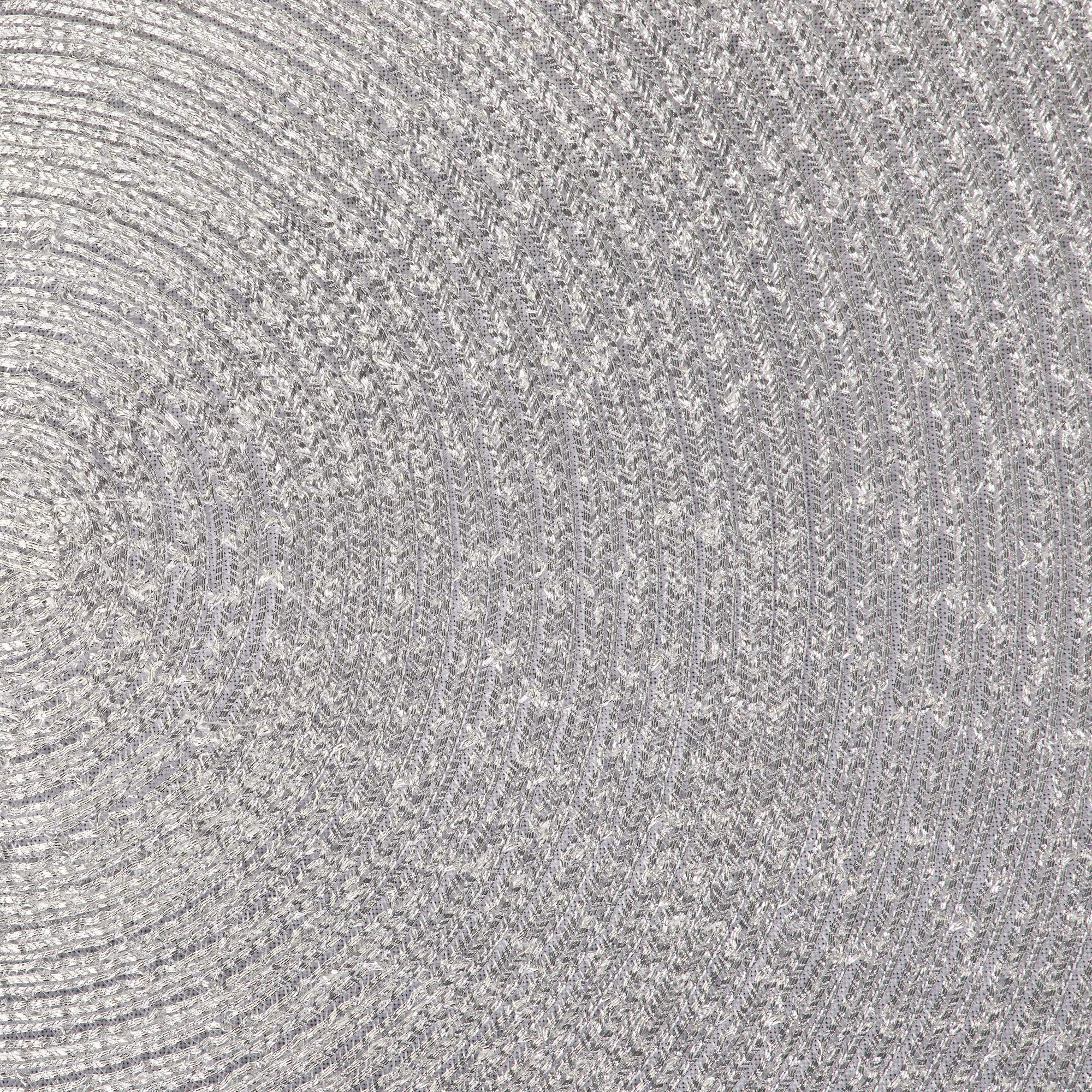 DII Metallic Silver Round Polypropylene Woven Placemat (Set of 4)