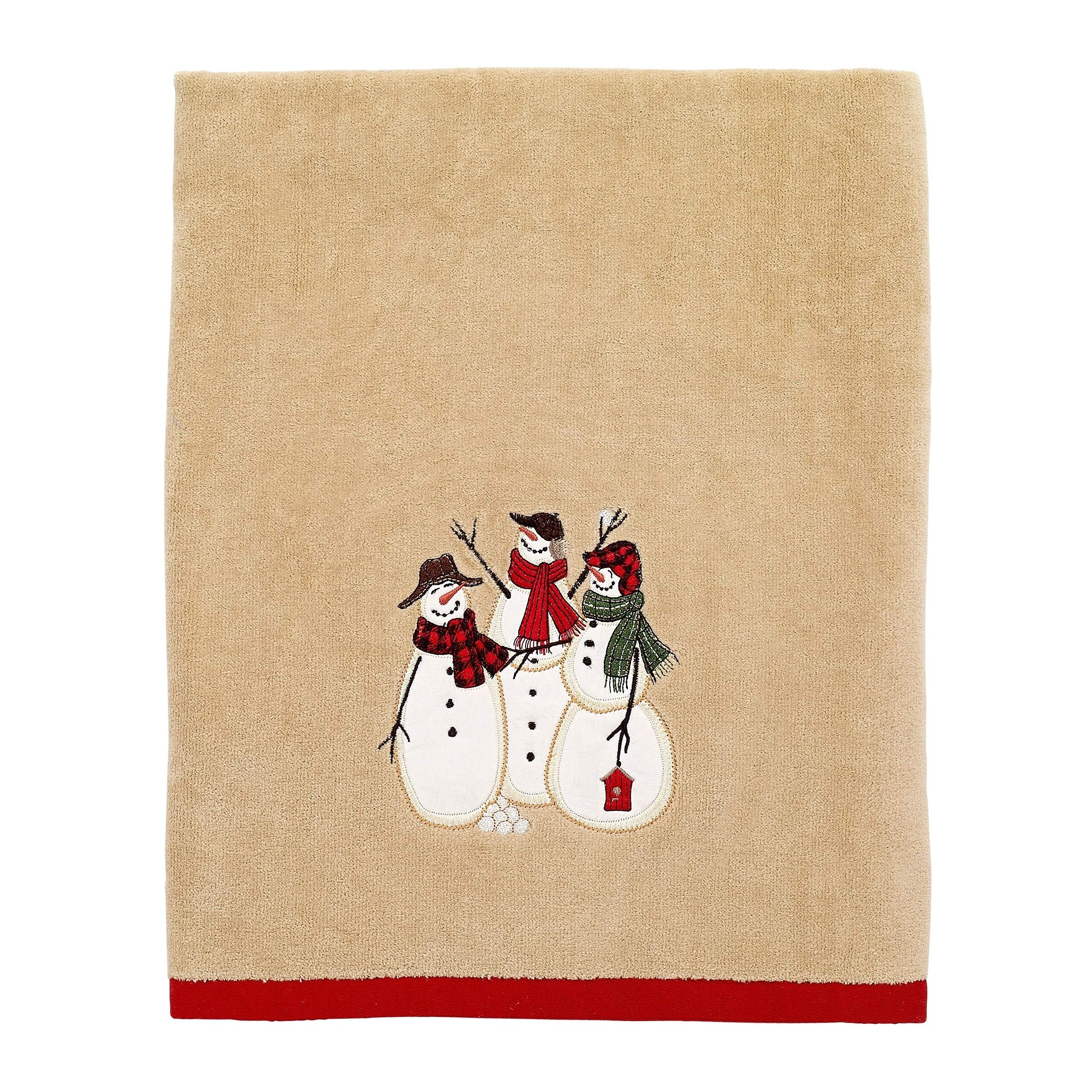 Avanti Linens - Bath Towel, Soft & Absorbent Cotton Towel (Snowmen Gathering Collection)