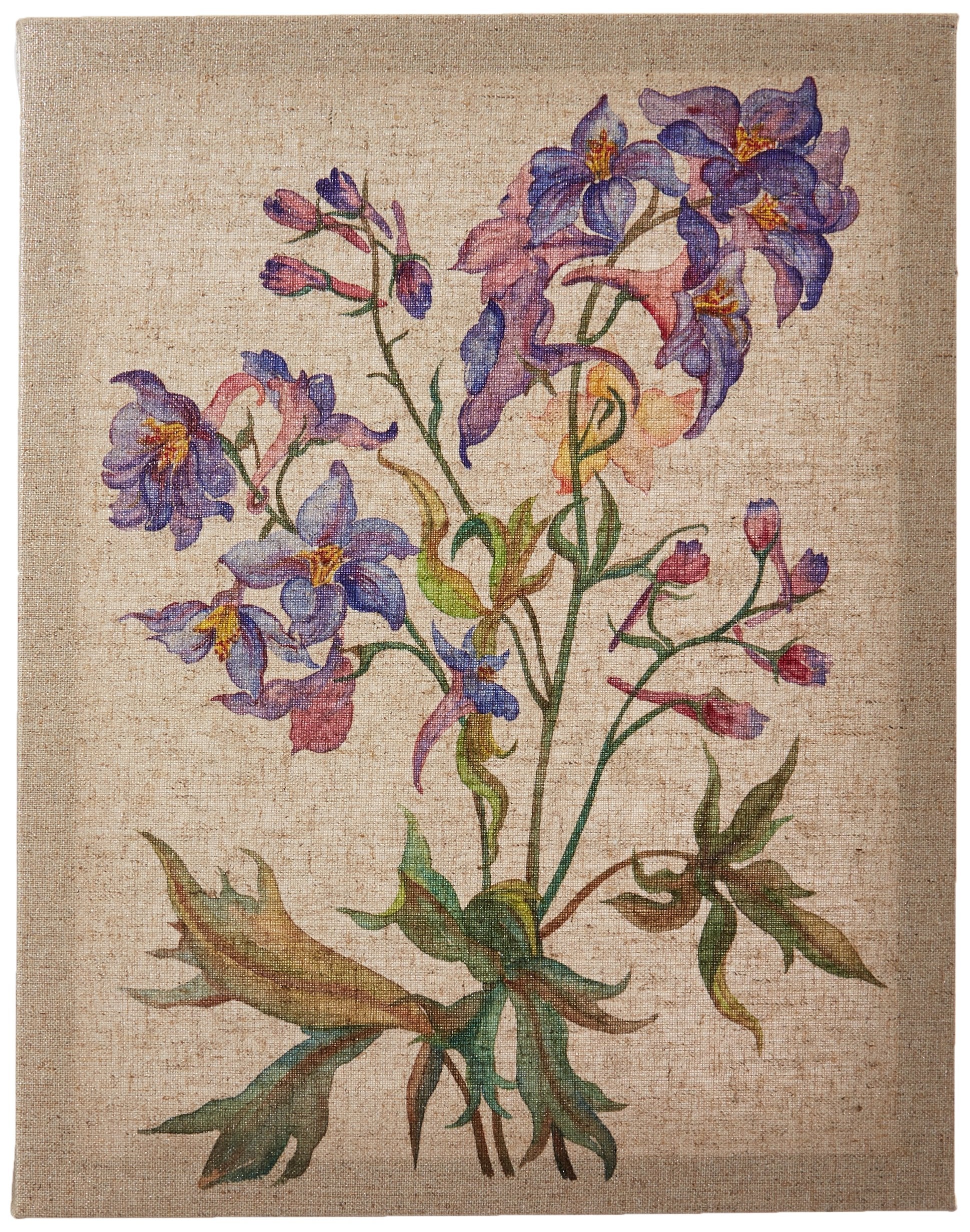 Madison Park Linen Botanicals Floral Canvas Wall Art 14X11 3 Piece Multi Panel, Transitional Wall D  cor