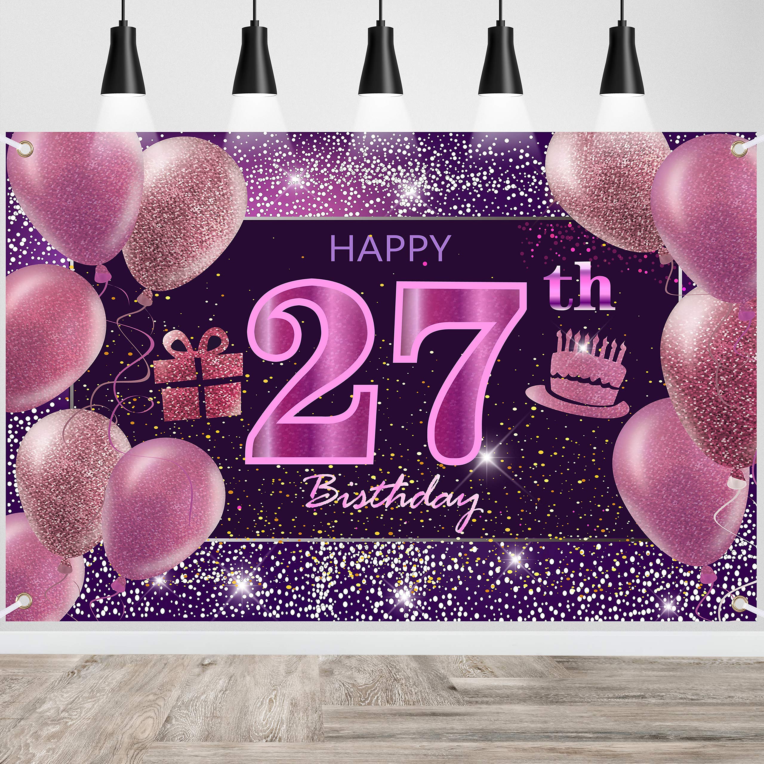 27Th Birthday Decorations For Girls Imisi Happy Birthday Banner Pink Decorations For A Party Birthday Backdrop For Women