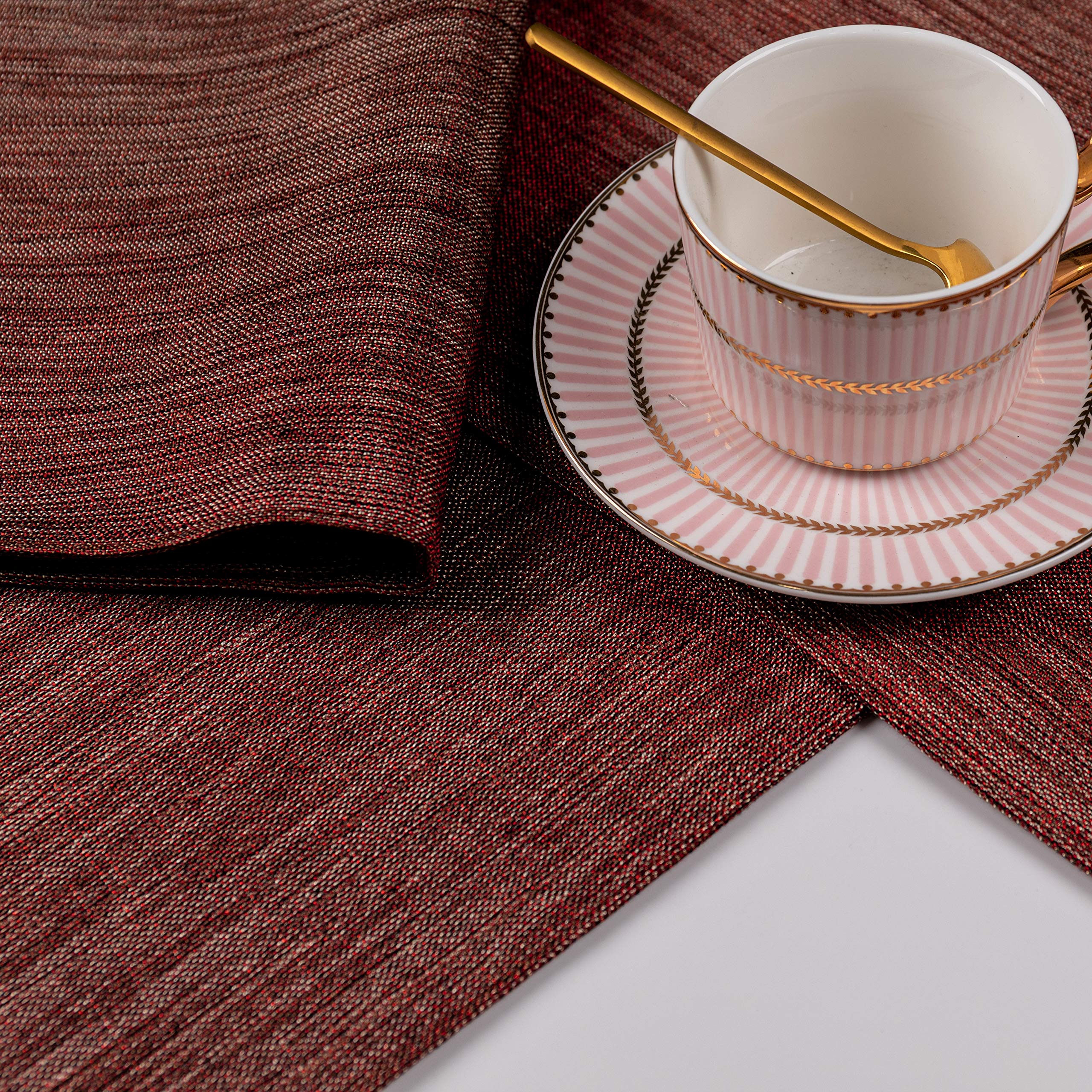 Cloth Placemats Burgundy Set Of 4 - Spring Garden Home Rectangle Valentine'S Day Table Place Mats Table Tabletop Decoration, 13X