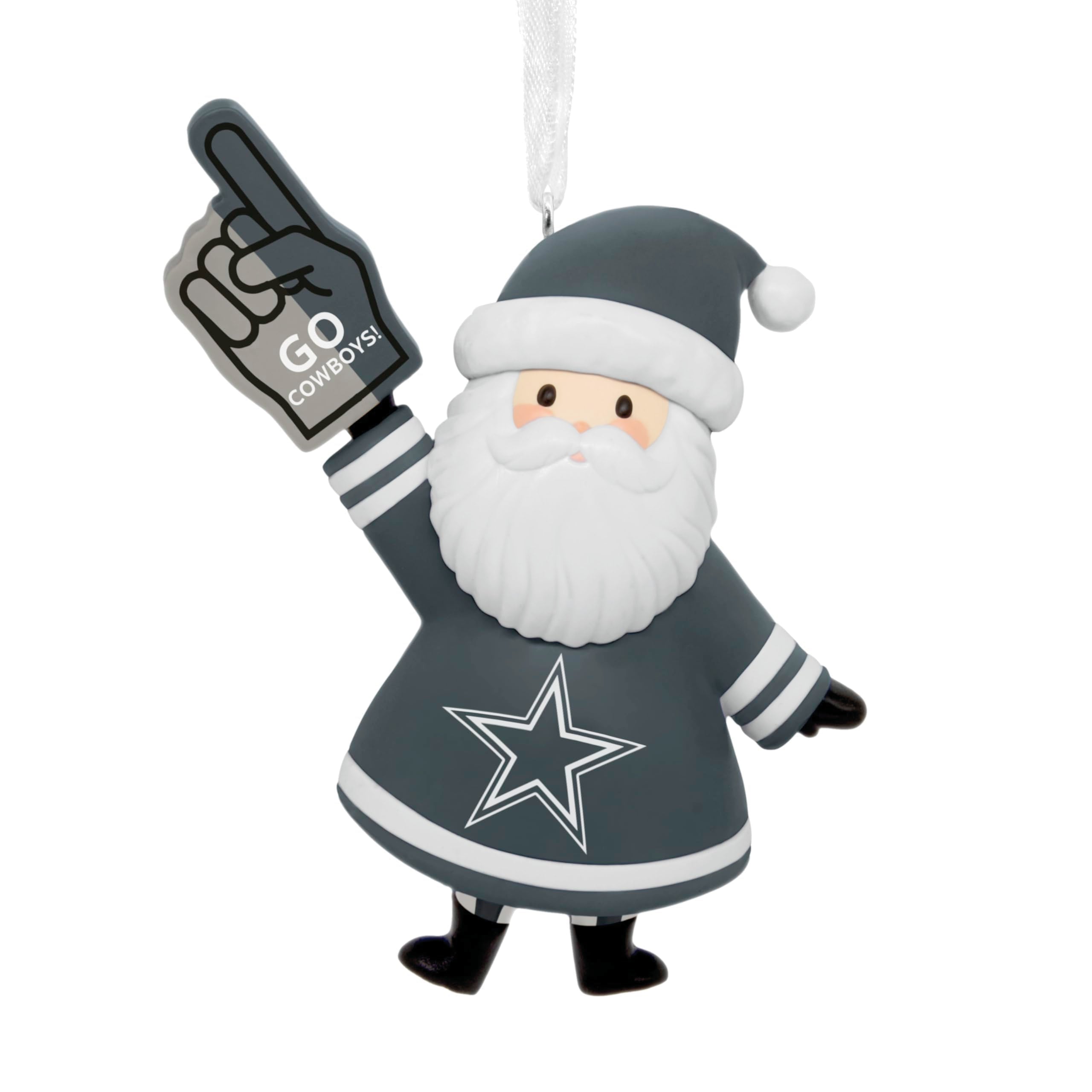 Hallmark NFL Dallas Cowboys Santa Fan Christmas Ornament, Gifts for Sports Fans