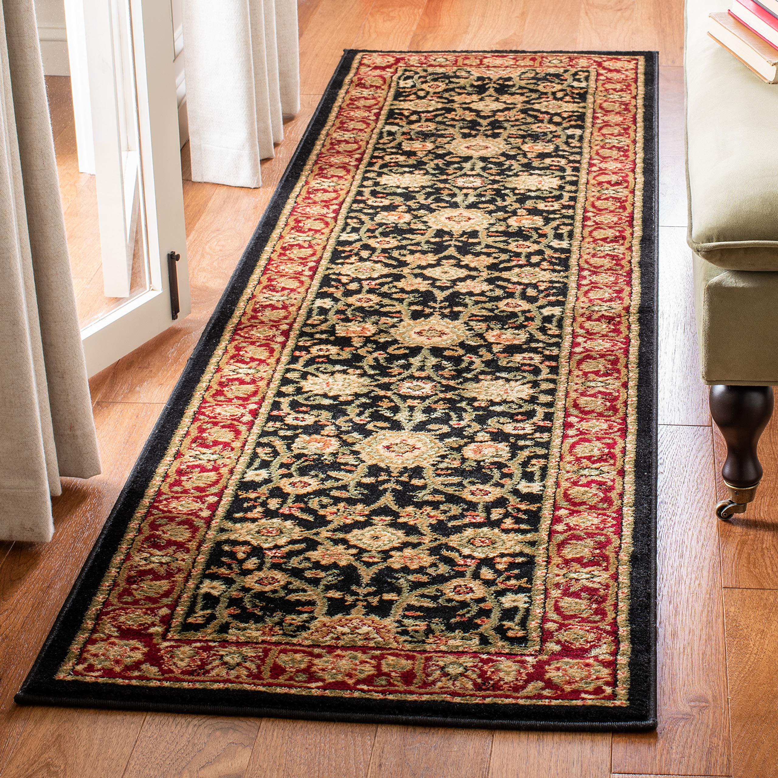 SAFAVIEH Lyndhurst Collection Runner Rug - 23 x 18, Black & Red, Traditional Oriental Design, Non-Shedding & Easy Care, Ideal 