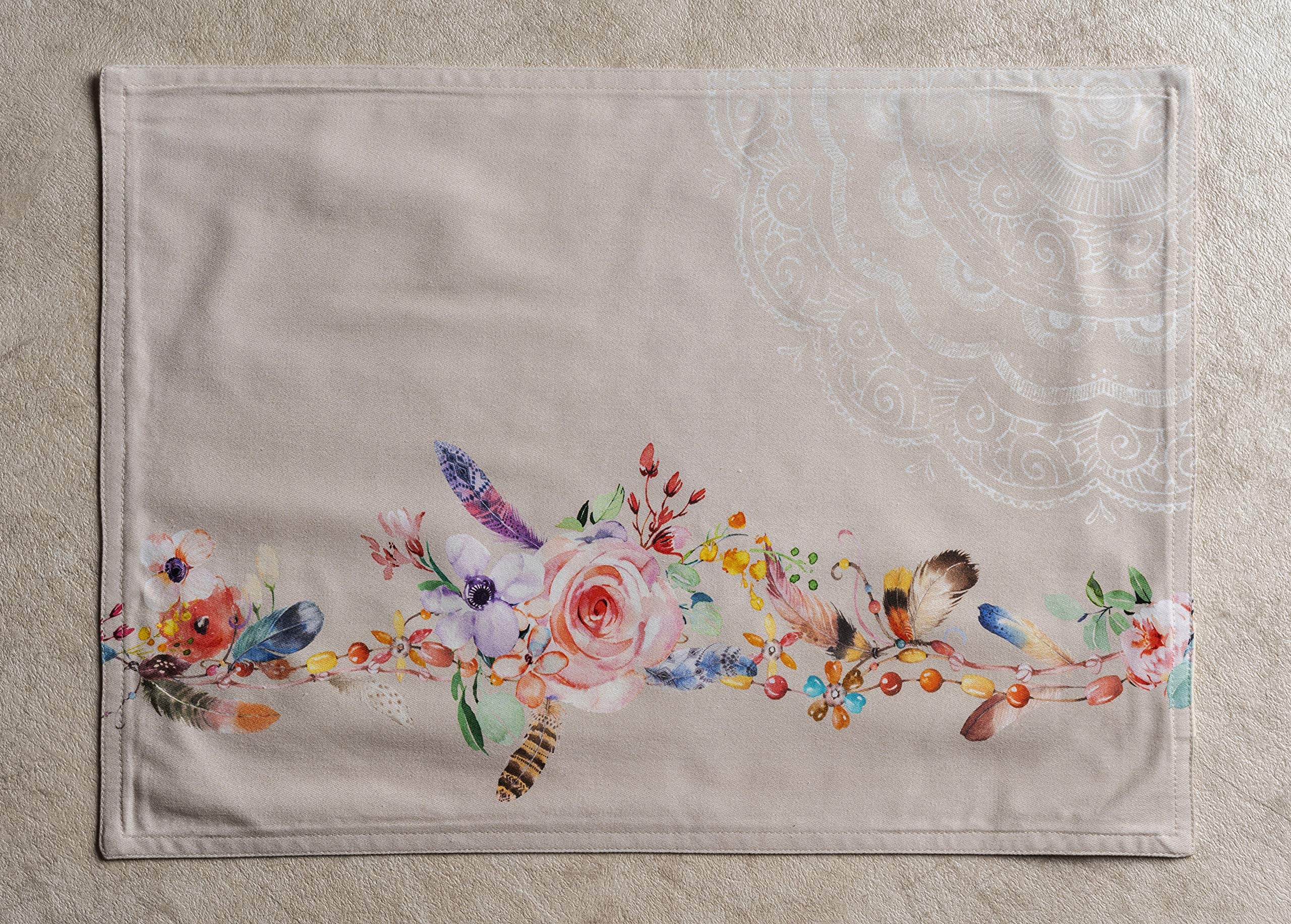 Maison D' Hermine Placemats 100% Cotton Set Of 4 Dinner Placemat, Decorative Washable Cloth Placemat, Dining, Buffet Parties & C
