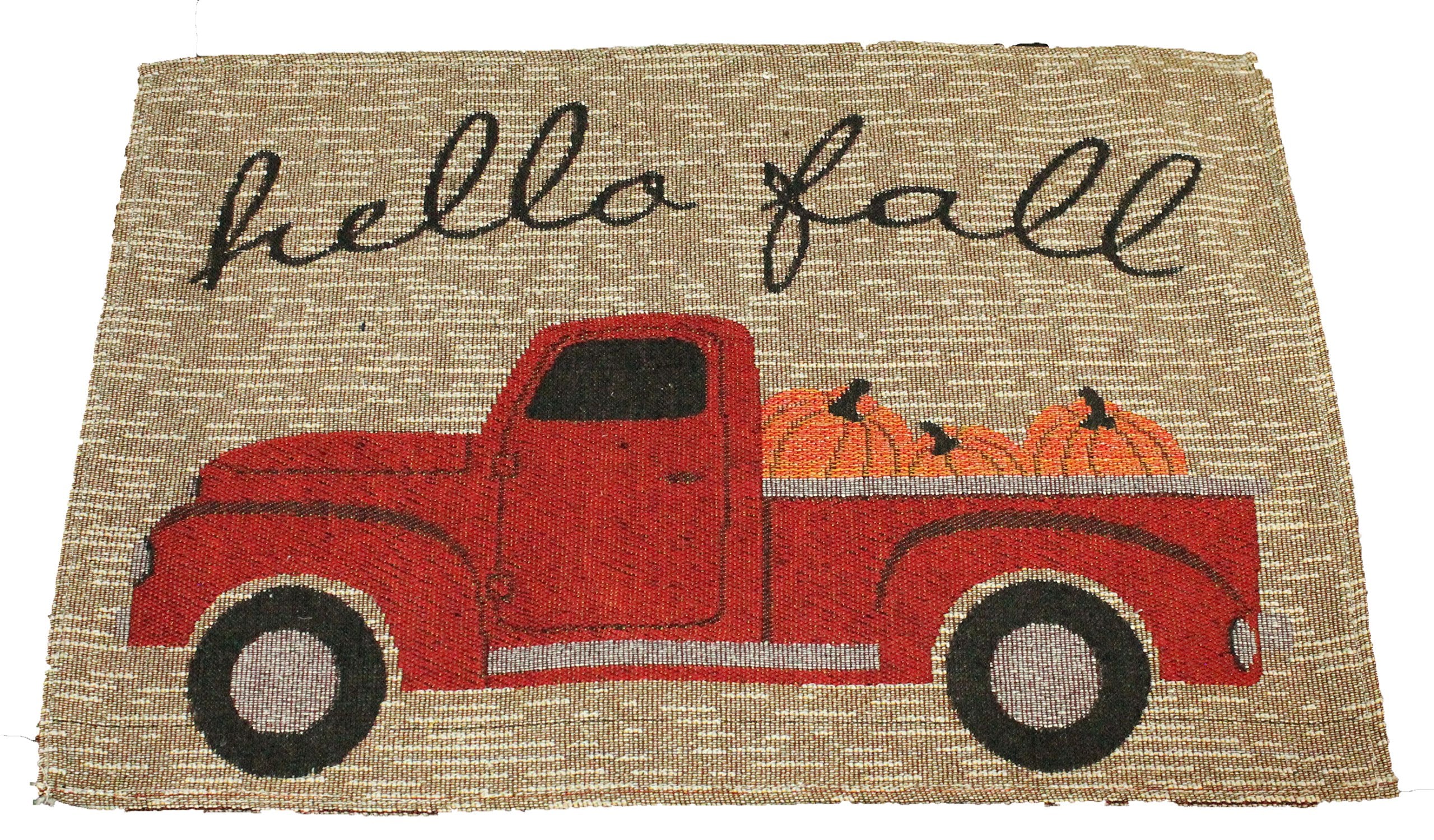 8 Pc Vintage Truck Fall Kitchen Decor Set - Hello Fall - Matching Fall Placemats, Kitchen Towels, Pot Holder, And Oven Mitt - Co