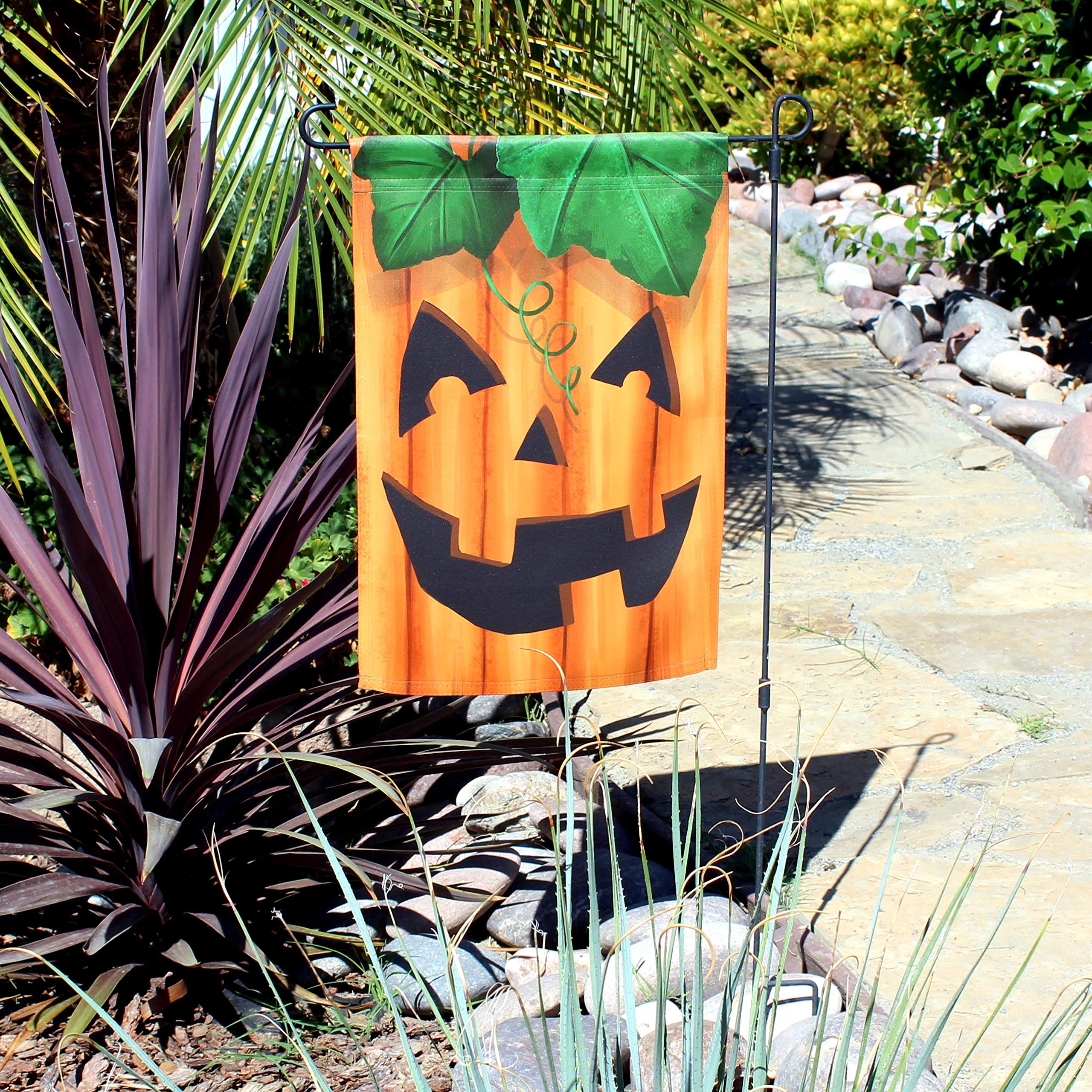 Jack-O-Lantern Halloween Garden Flag - 12'' X 18'', Double Sided, Fall Pumpkin Yard Decor, Halloween Decorations, Pumpkin Patch