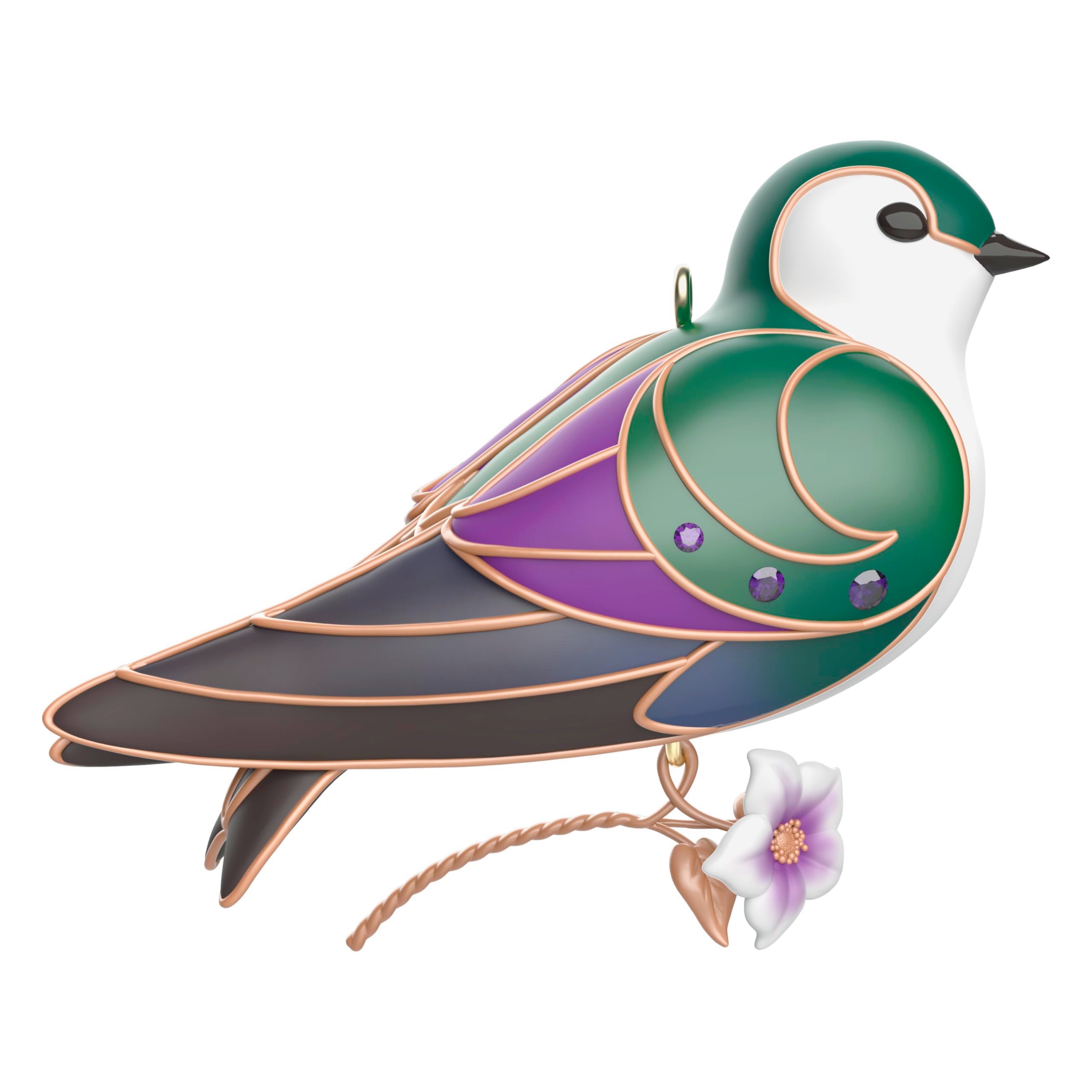 Hallmark Keepsake Christmas Ornament 2024, The Beauty of Birds Violet-Green Swallow, Gift for Her