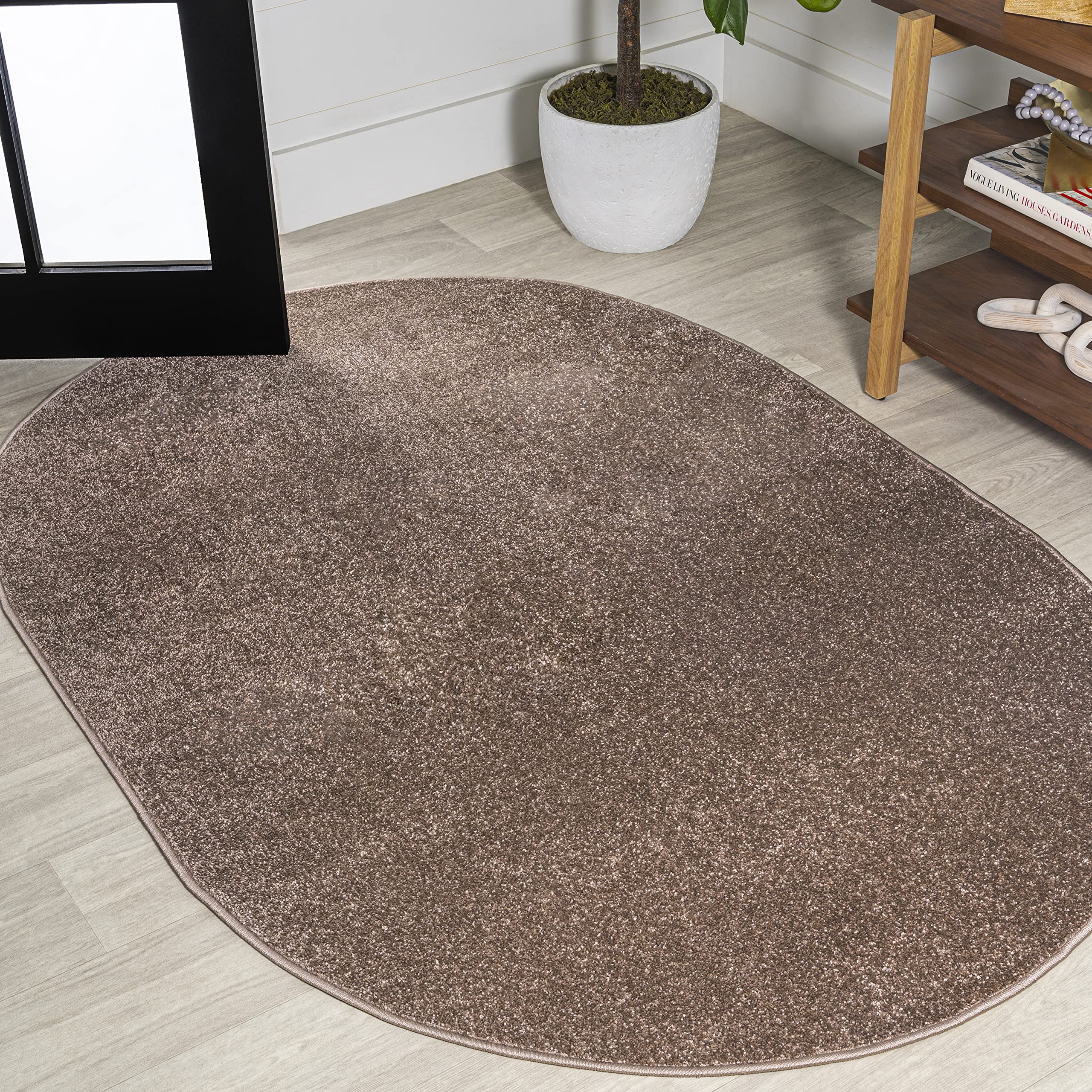 JONATHAN Y SEU100J-5OV Haze Solid Low-Pile Indoor Area Rug, Coastal, Bohemian, Minimalist, Classic, Casual for Bedroom,Kitchen,L