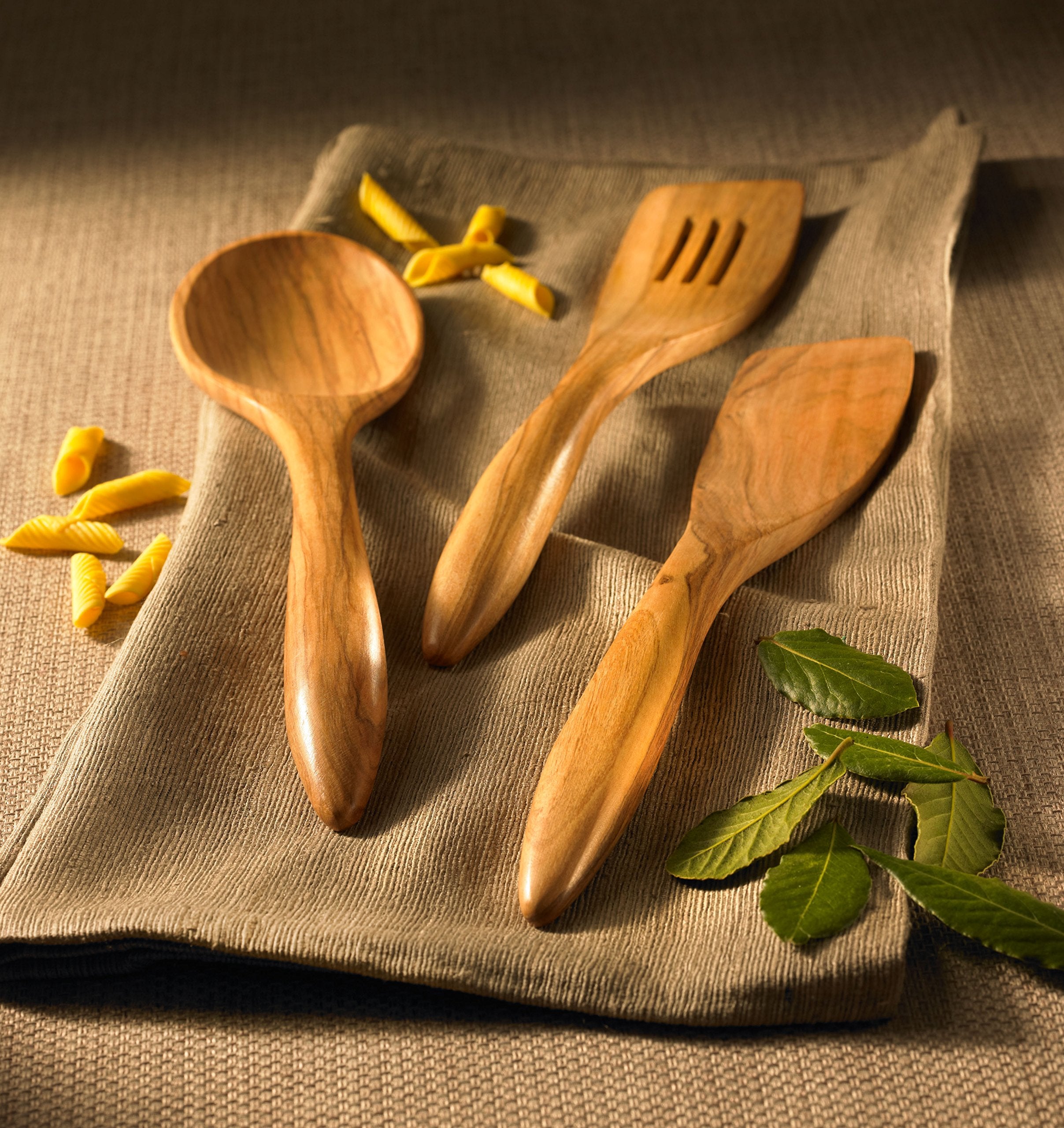 Berard French Olive Wood 12-1/2-Inch Handcrafted Slotted Wood Spatula, Terra Collection