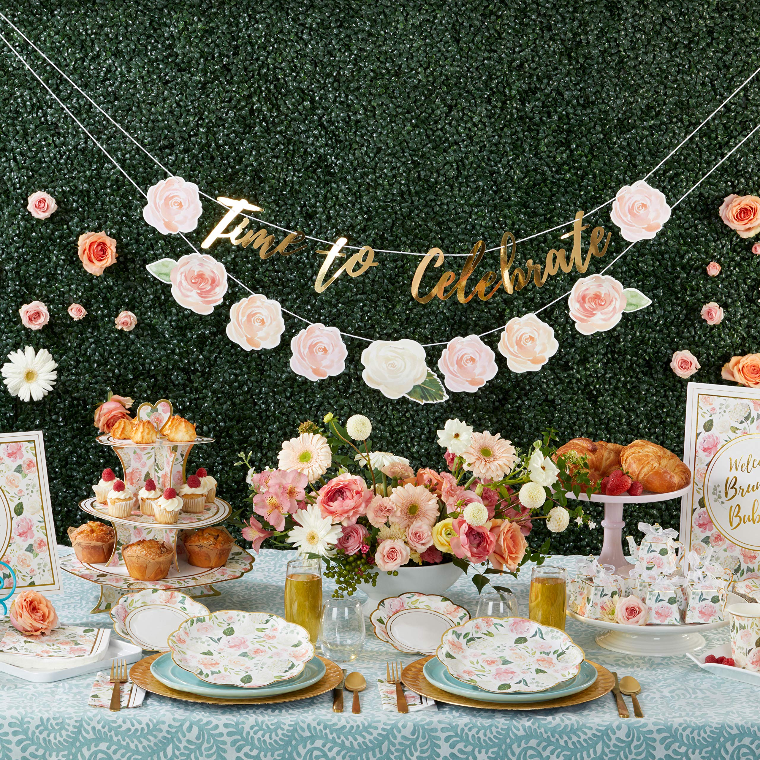 Kate Aspen Floral Brunch Decor Gold Foil Party Kit  One Size  Multi