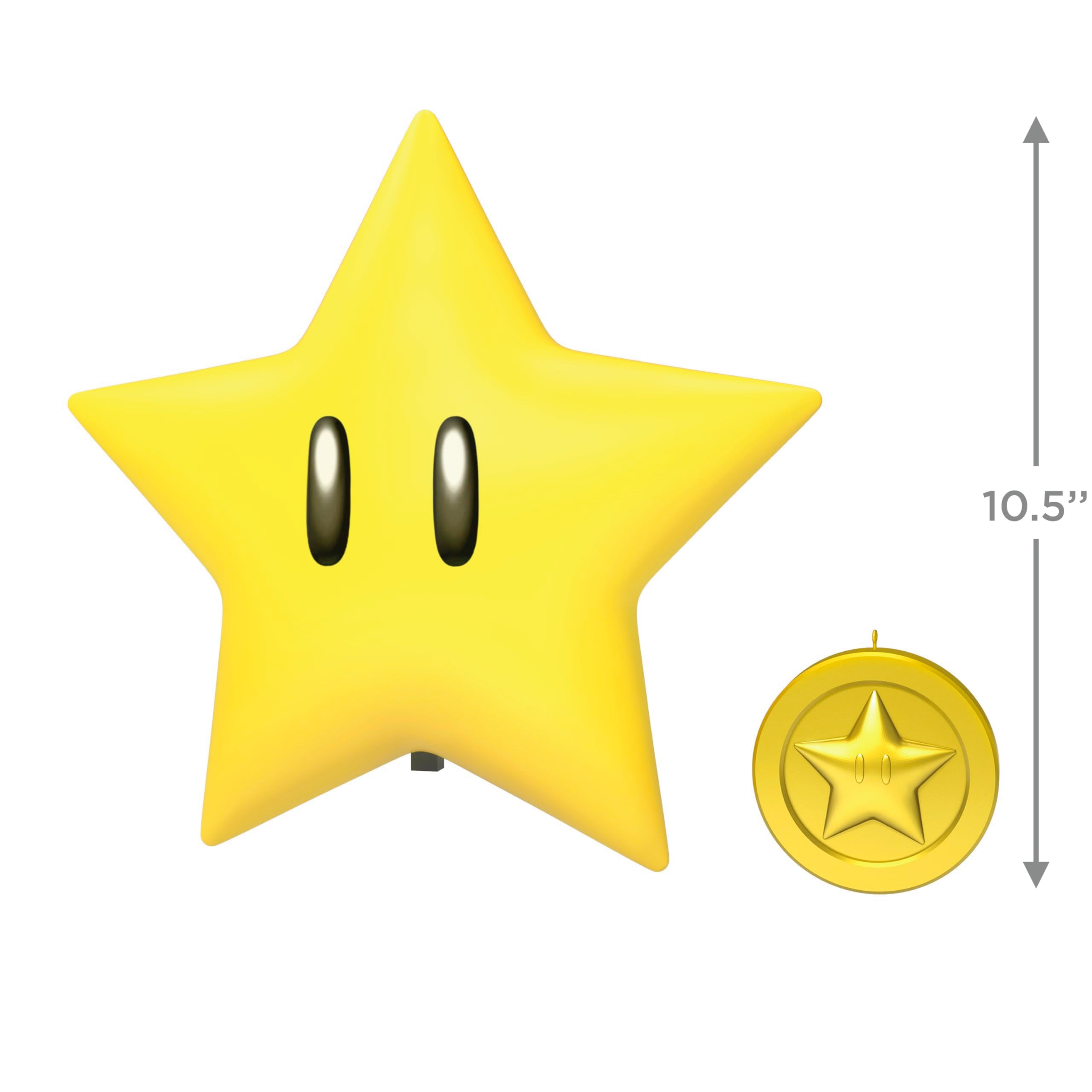 Hallmark Keepsake Christmas Tree Topper 2025, Nintendo Super Mario Super Star with Light and Sound, Gifts for Gamers