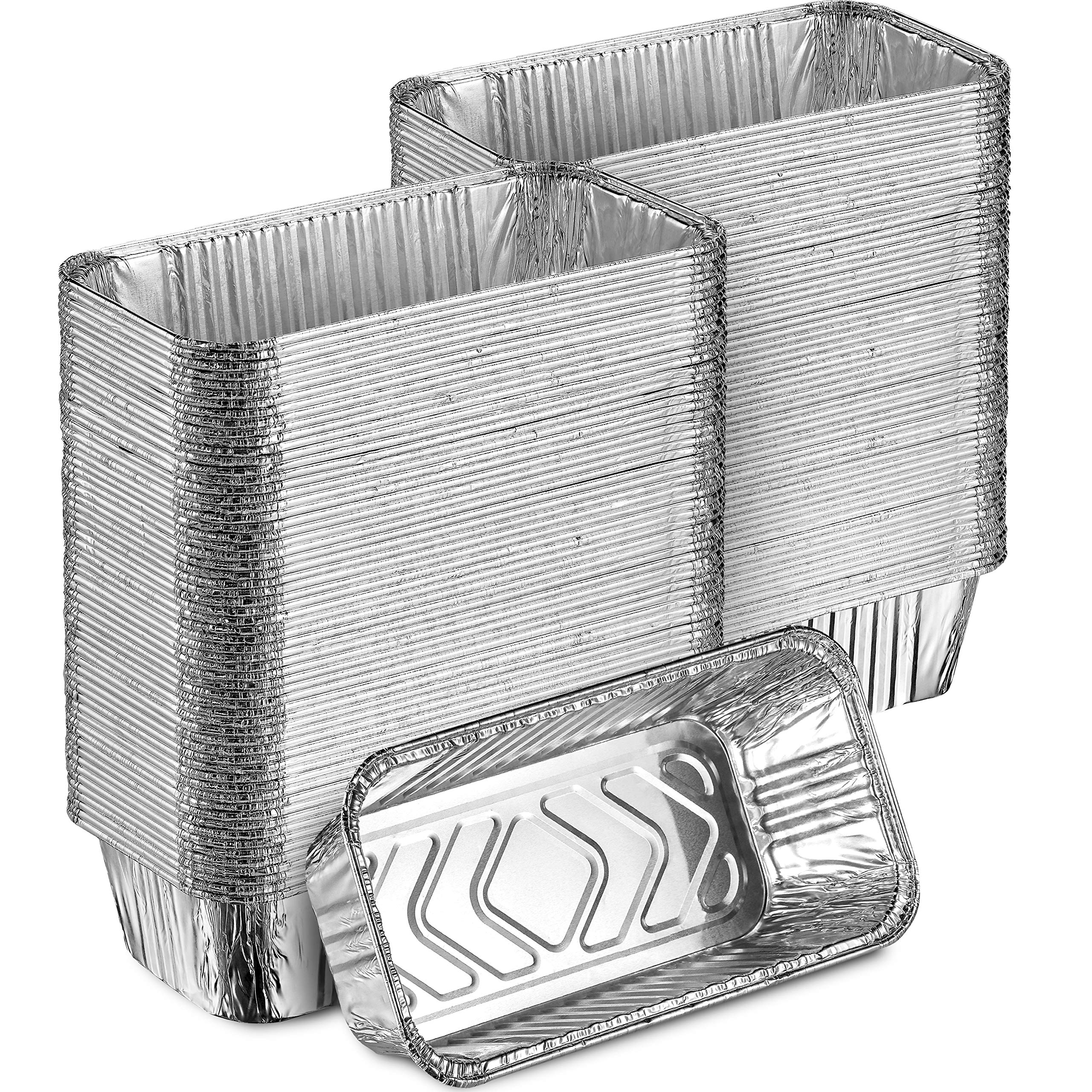 MontoPack Aluminum Disposable Loaf Pans | Deep Standard Size 8.5    x 4.5    Extra Thick Foil Bread Containers for Baking, Food 