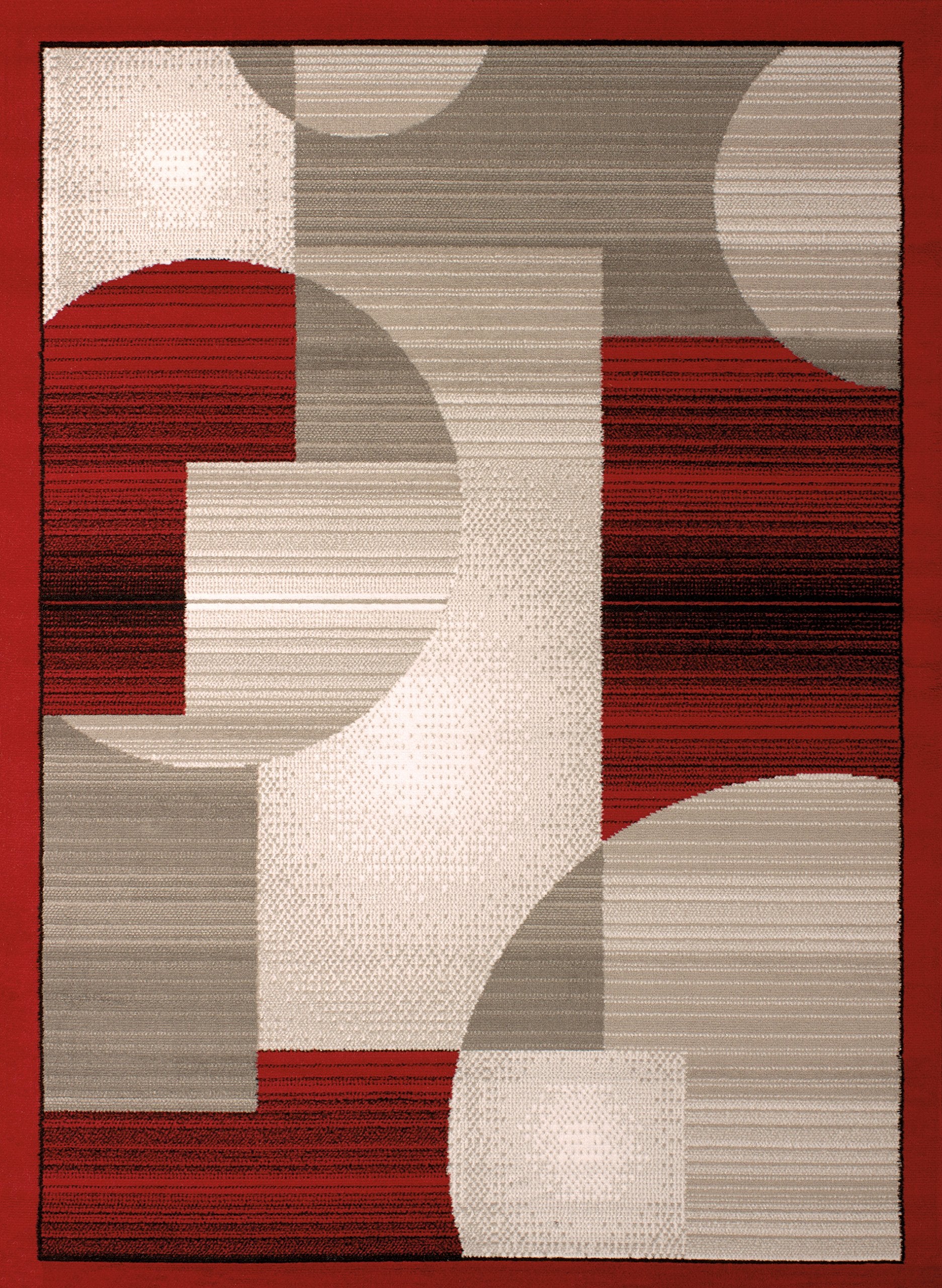 United Weavers Dallas Zoom Area Rug - Red, 5x8, Contemporary Indoor Rug with Jute Backing, Geometric Pattern