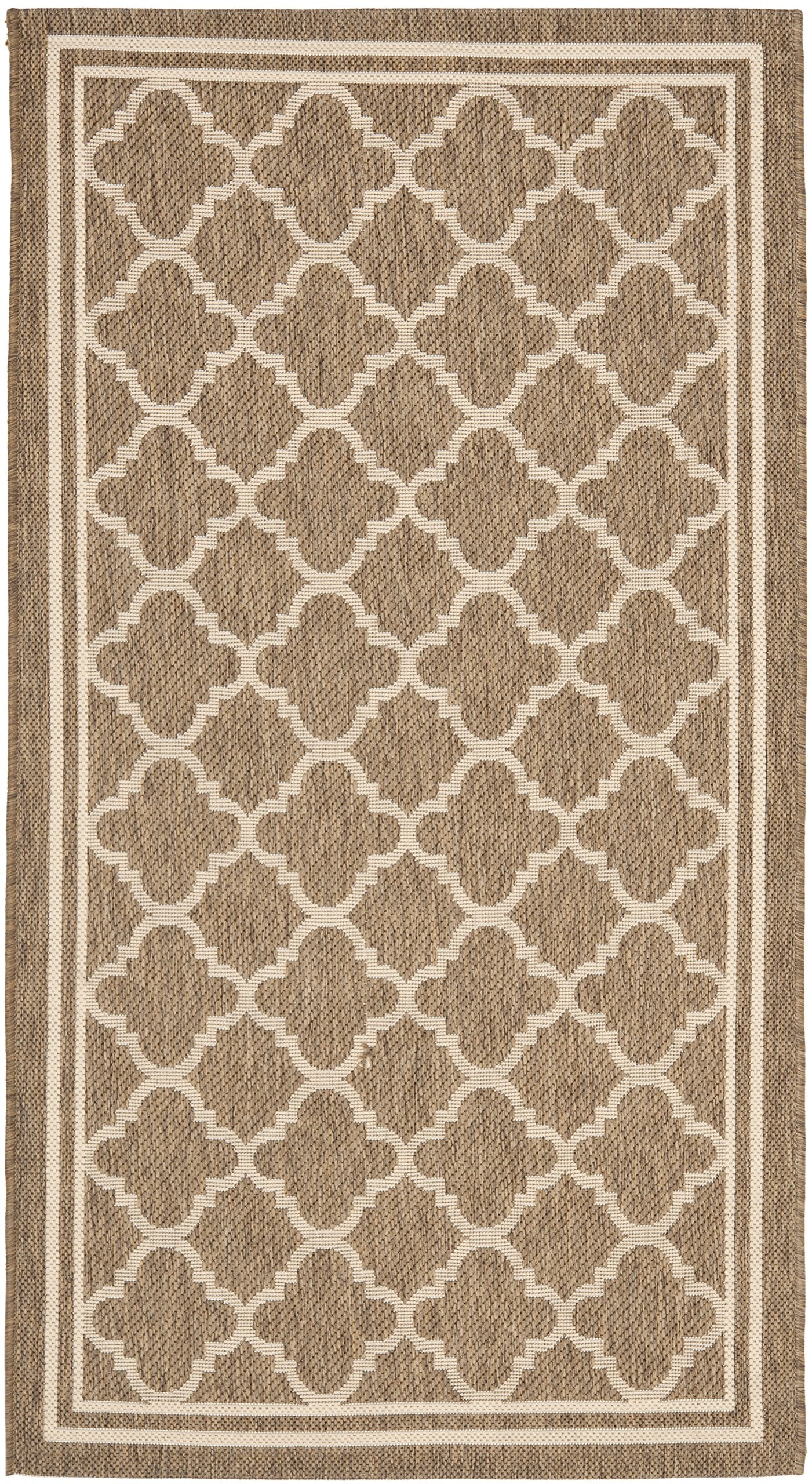 SAFAVIEH Courtyard Collection 2 x 37 Brown/Bone CY6918 Trellis Indoor/ Outside Waterproof Easy cleansingPatio Backyard Mudroom
