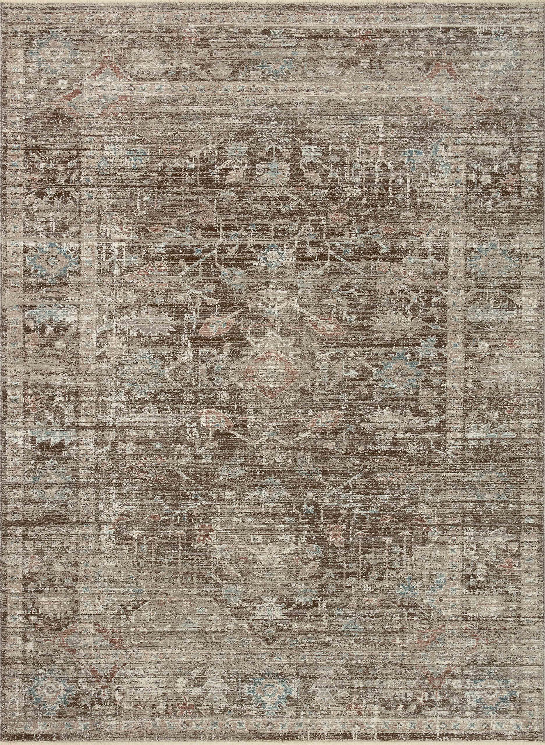 Loloi Magnolia Home by Joanna Gaines Millie Collection MIE-03 Charcoal/Dove 5-3 x 7-6, .25 Pile Height, Area Rug