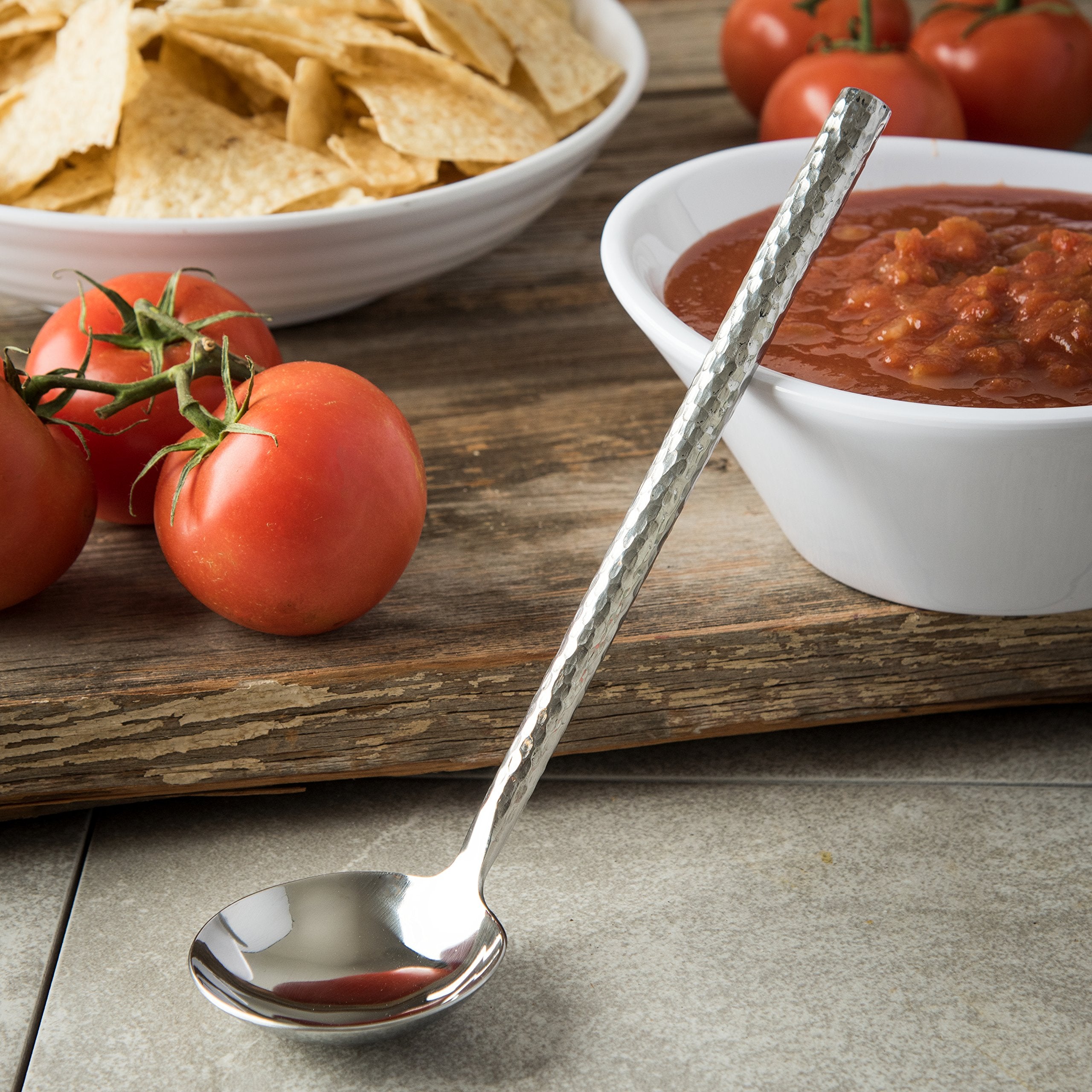Carlisle Foodservice Products 60208 Hammered Stainless Steel Ladle, 8.75'' - 1 Oz.