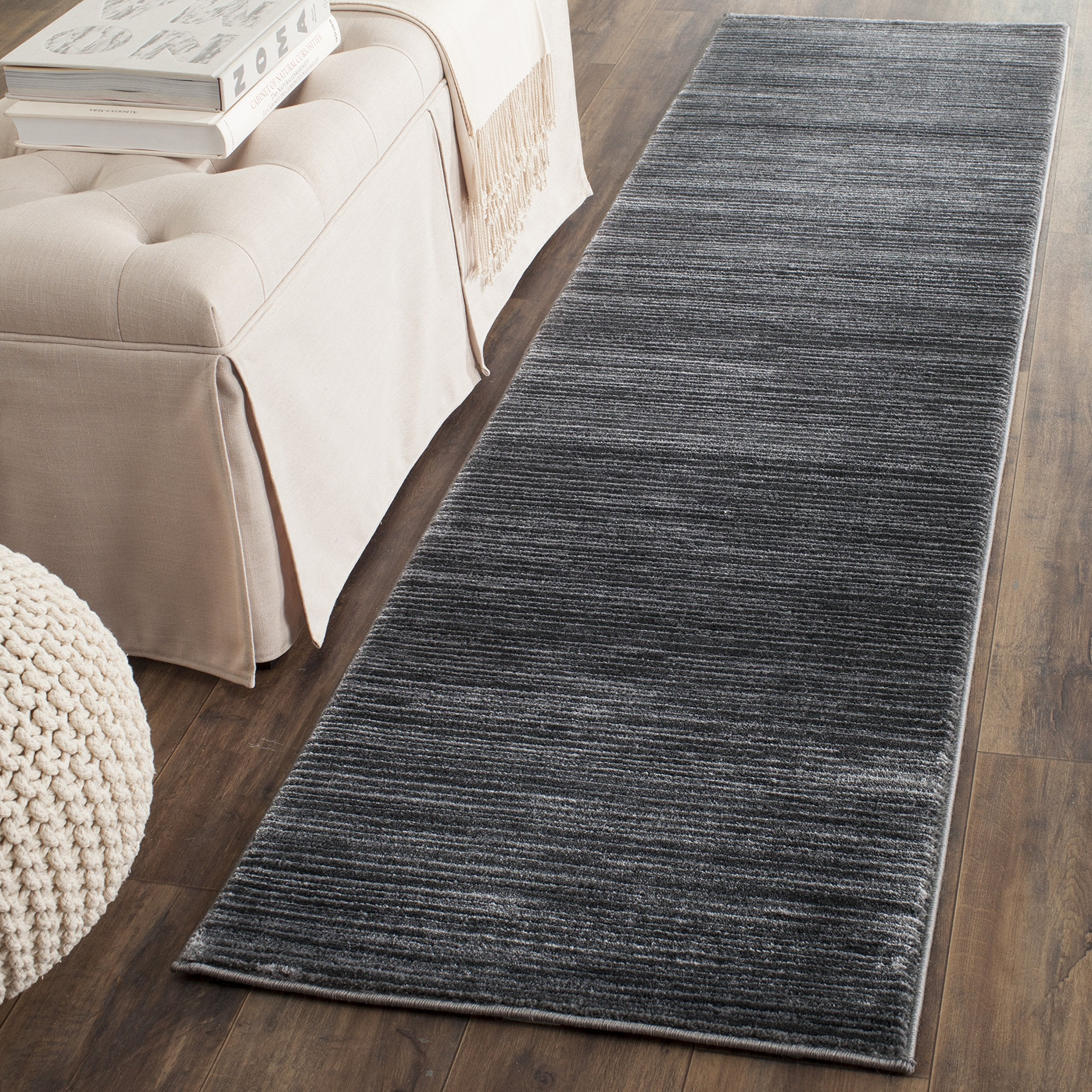 SAFAVIEH Vision Collection Accent Rug - 3 x 5, Grey, Modern Ombre Tonal Chic Design, Non-Shedding & Easy Care, Ideal for High 