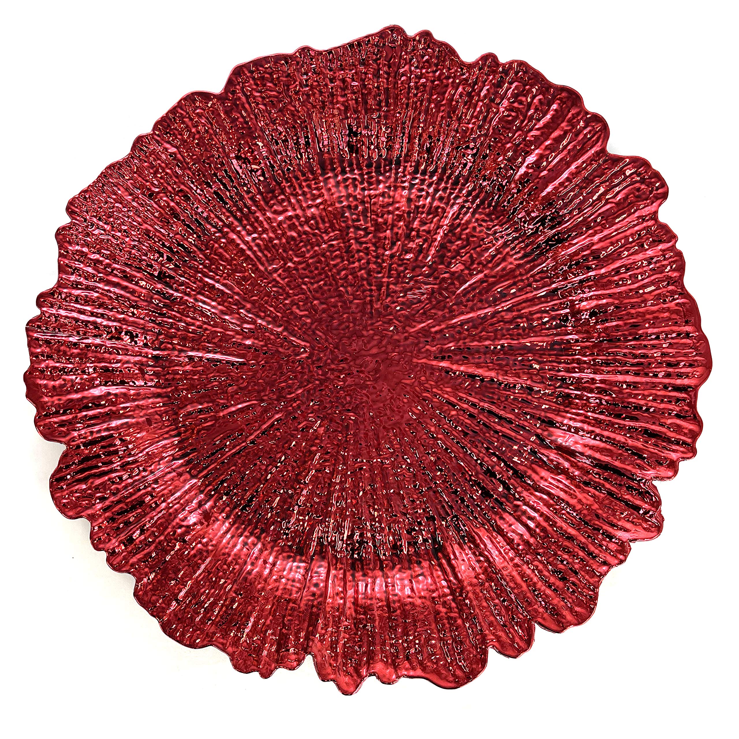Allgala 13-Inch 48-Pack Heavy Quality Round Charger Plates-Reef Red-Hd80339