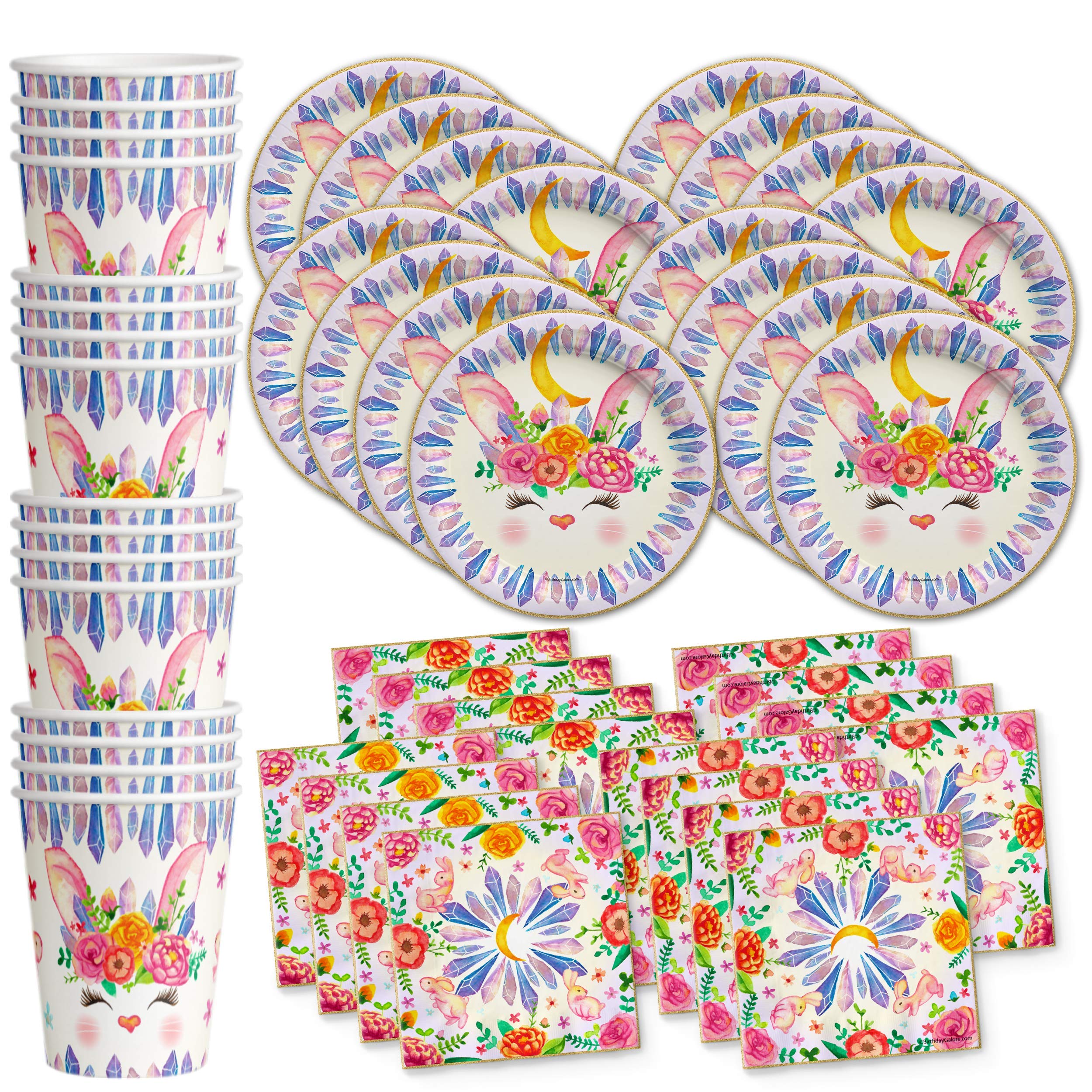 Bunny Rabbit Floral Birthday Party Supplies - Easter Bunny Party Supplies - Floral Party Supplies - Spring Party Supplies - East