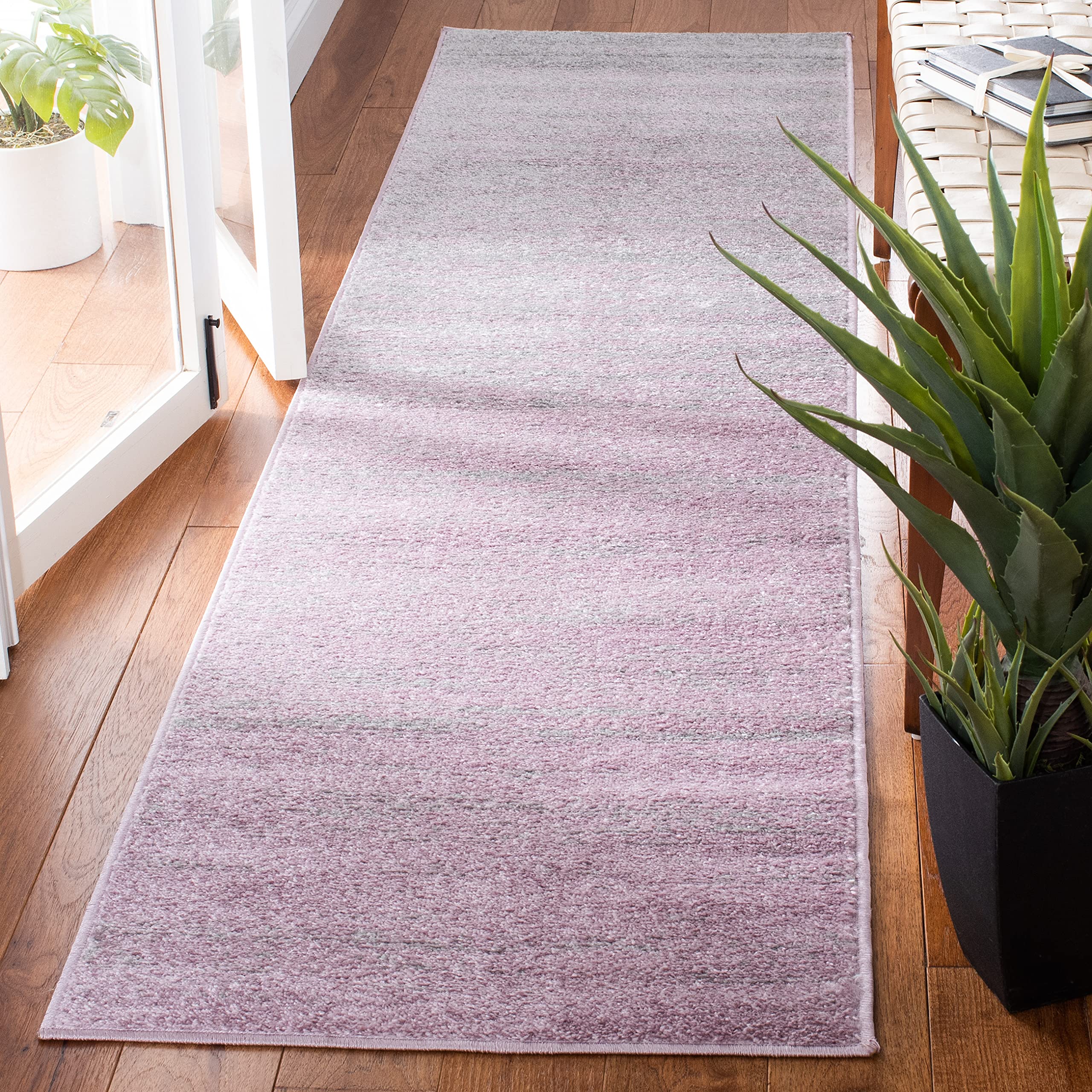 SAFAVIEH Adirondack Collection Runner Rug - 22 x 9, Purple & Green, Modern Ombre Design, Non-Shedding & Easy Care, Ideal for H