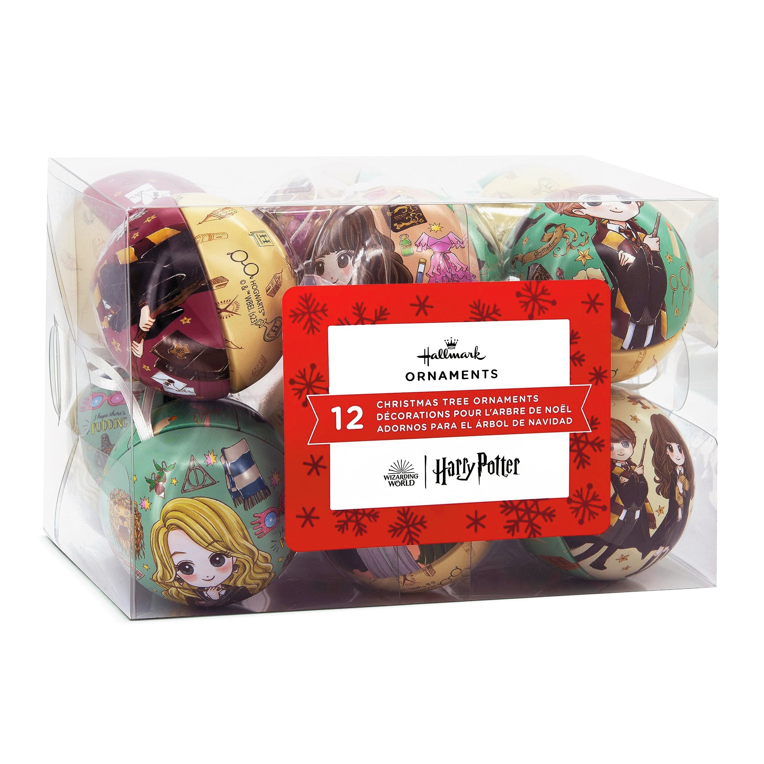 Hallmark Harry Potter Christmas Ornaments, Tin Ball, Set of 12