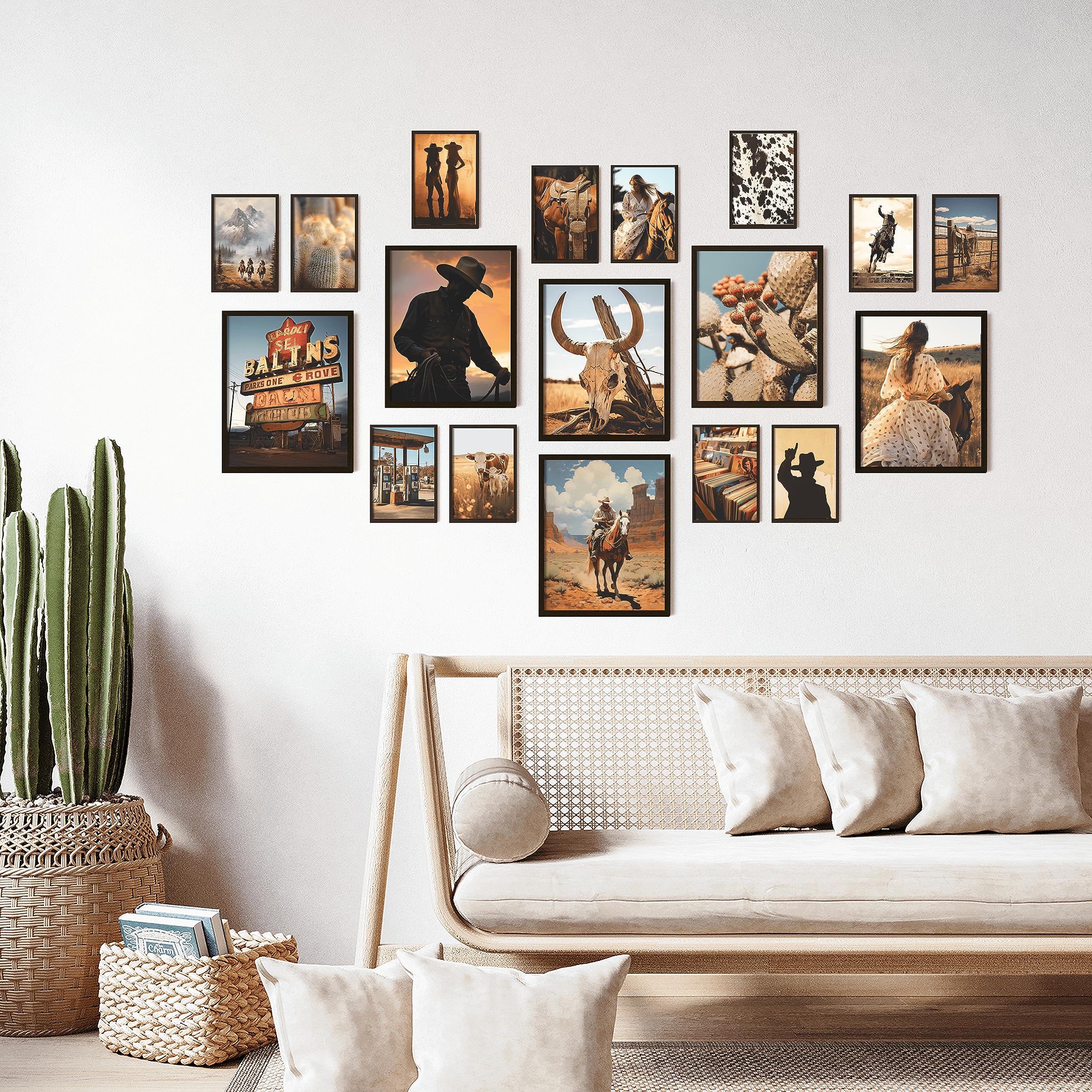 97 Decor Western Room Decor for Bedroom - Western Wall Decor  Western Wall Art Prints  Western Pictures Wall Decor  Antique Cowboy Decor for Home  Vintage Cowgirl Poster for Living Room (UNFRAMED)